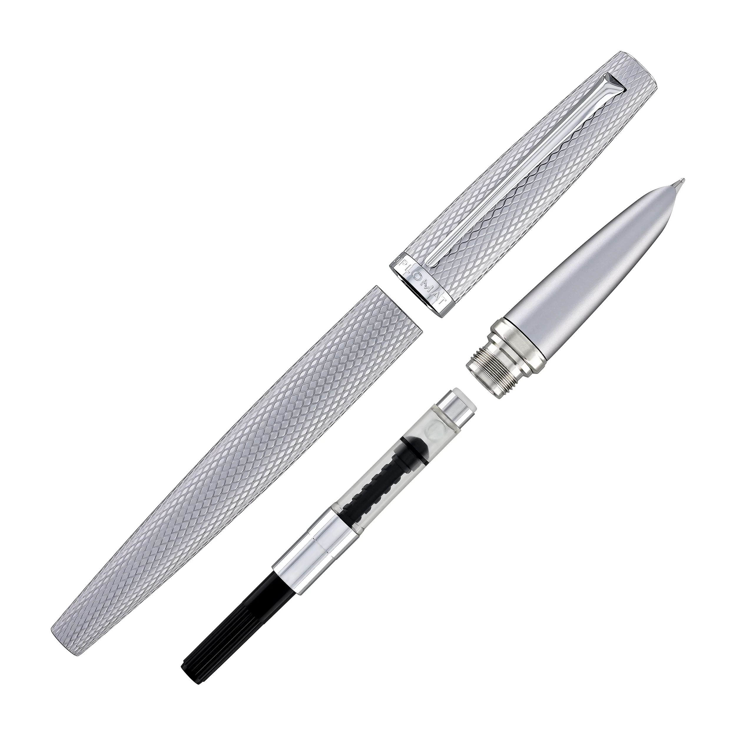 1034-diplomat-viper-fountain-pen-in-silver-guilloche-fine-medium-nb-8.webp Diplomat Viper Fountain Pen in Silver Guilloche - Fine/Medium Nb