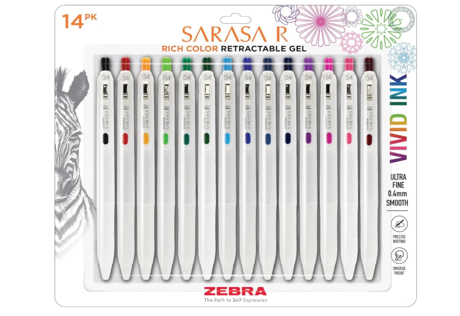 1045-zebra-sarasa-r-retractable-gel-pen-in-assorted-colors-pack-of-14-1.webp Zebra Sarasa R Retractable Gel Pen in Assorted Colors - Pack of 14