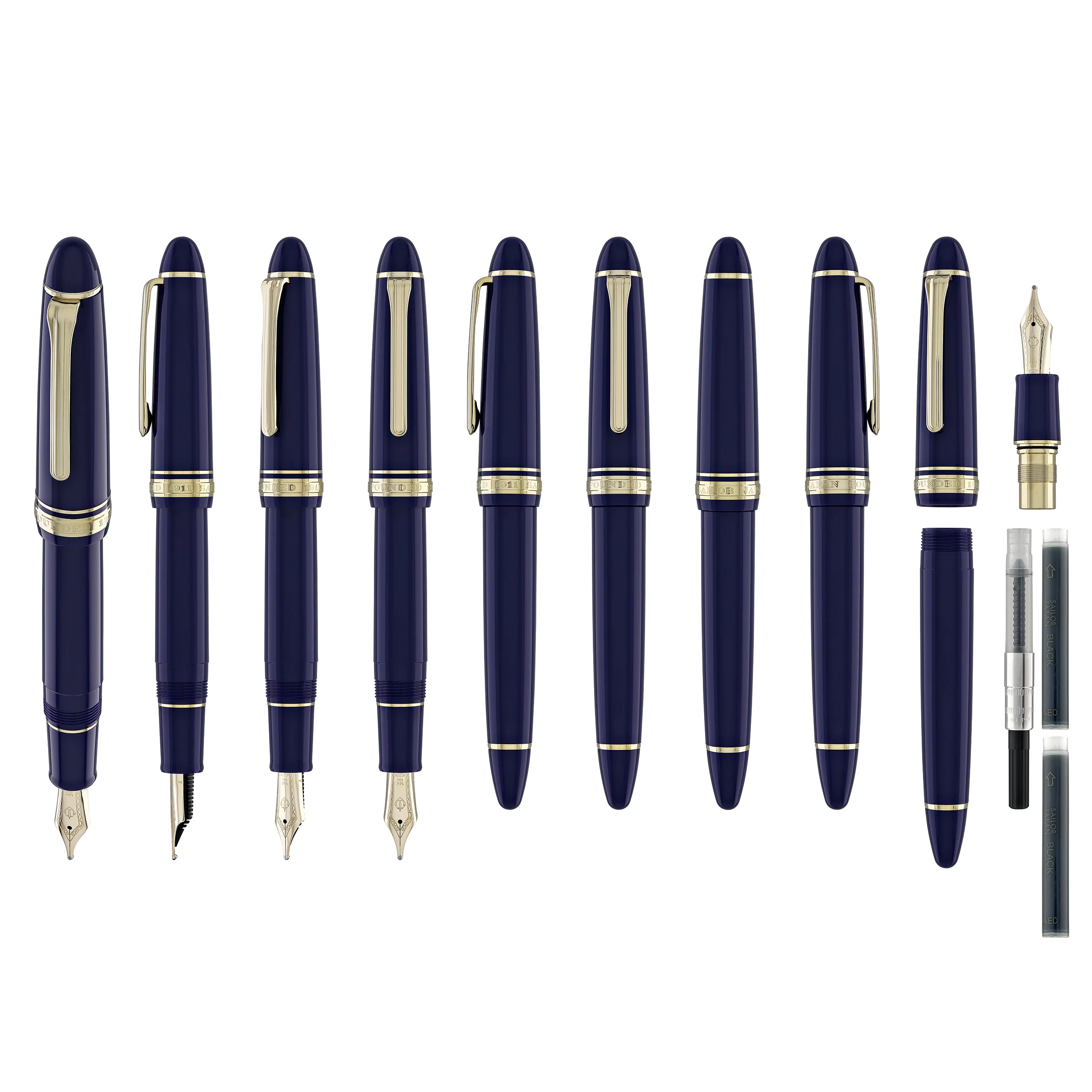 123-sailor-1911-large-fountain-pen-in-blue-14kt-gold-nib-9.webp Sailor 1911 Large Fountain Pen in Blue - 14kt Gold Nib