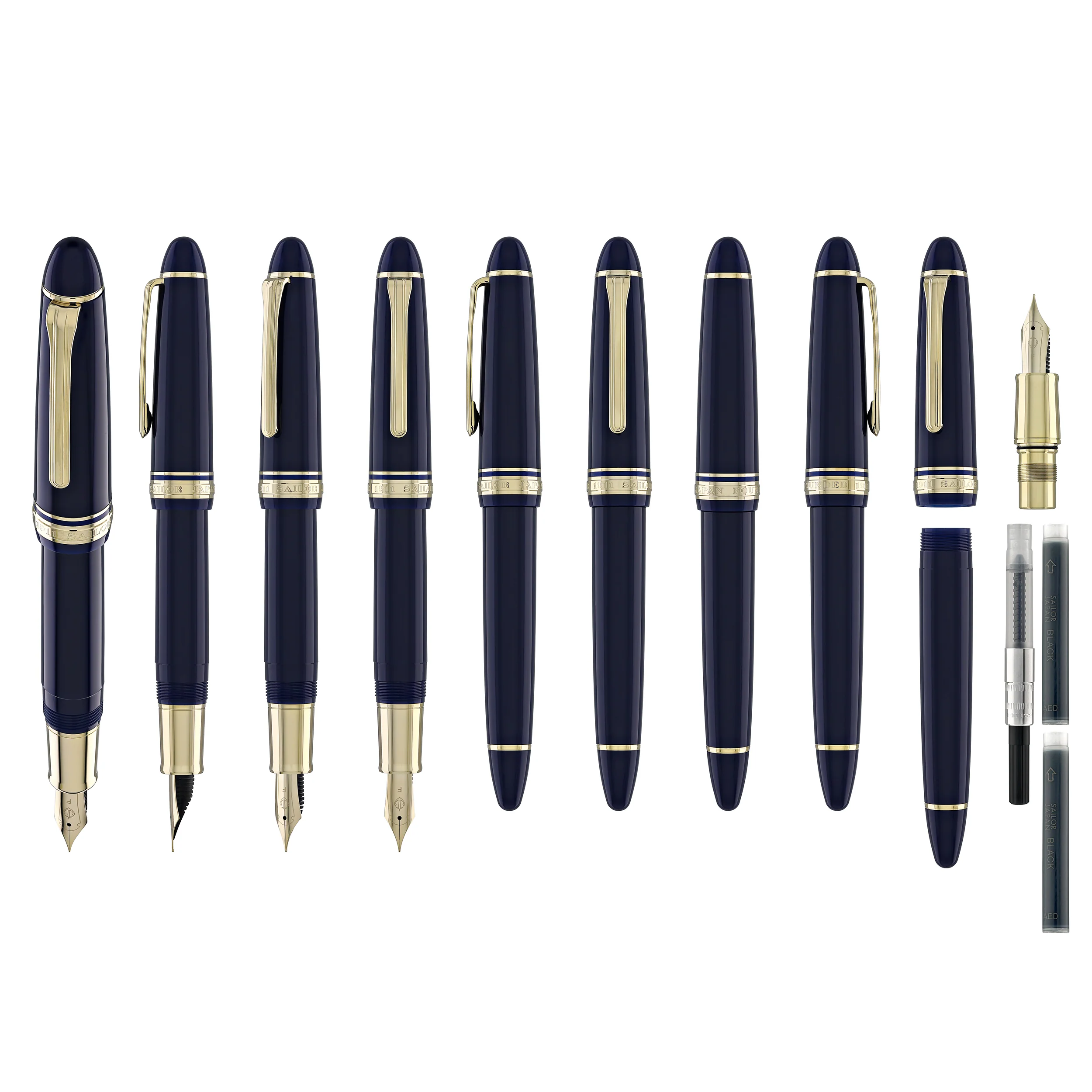 Sailor 1911 Casual L Stable Fountain Pen in Muted Blue, Gold Trim
