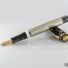 Omas Cobra Fountain Pen in Silver Guilloché - 14K