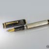 Omas Cobra Fountain Pen in Silver Guilloché - 14K