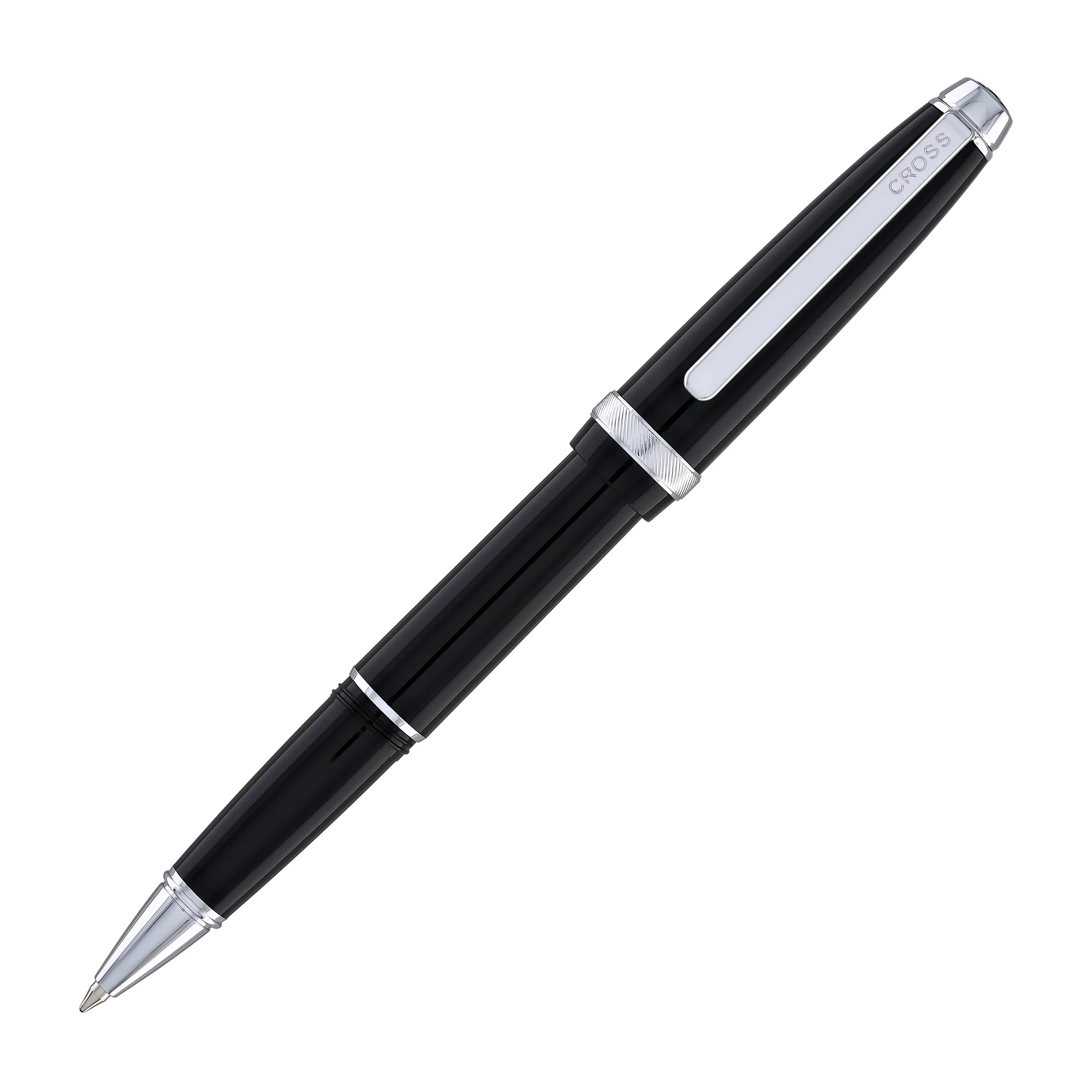 Cross Lume Ballpoint Pen in Obsidian Black with Polished Chrome Appointments