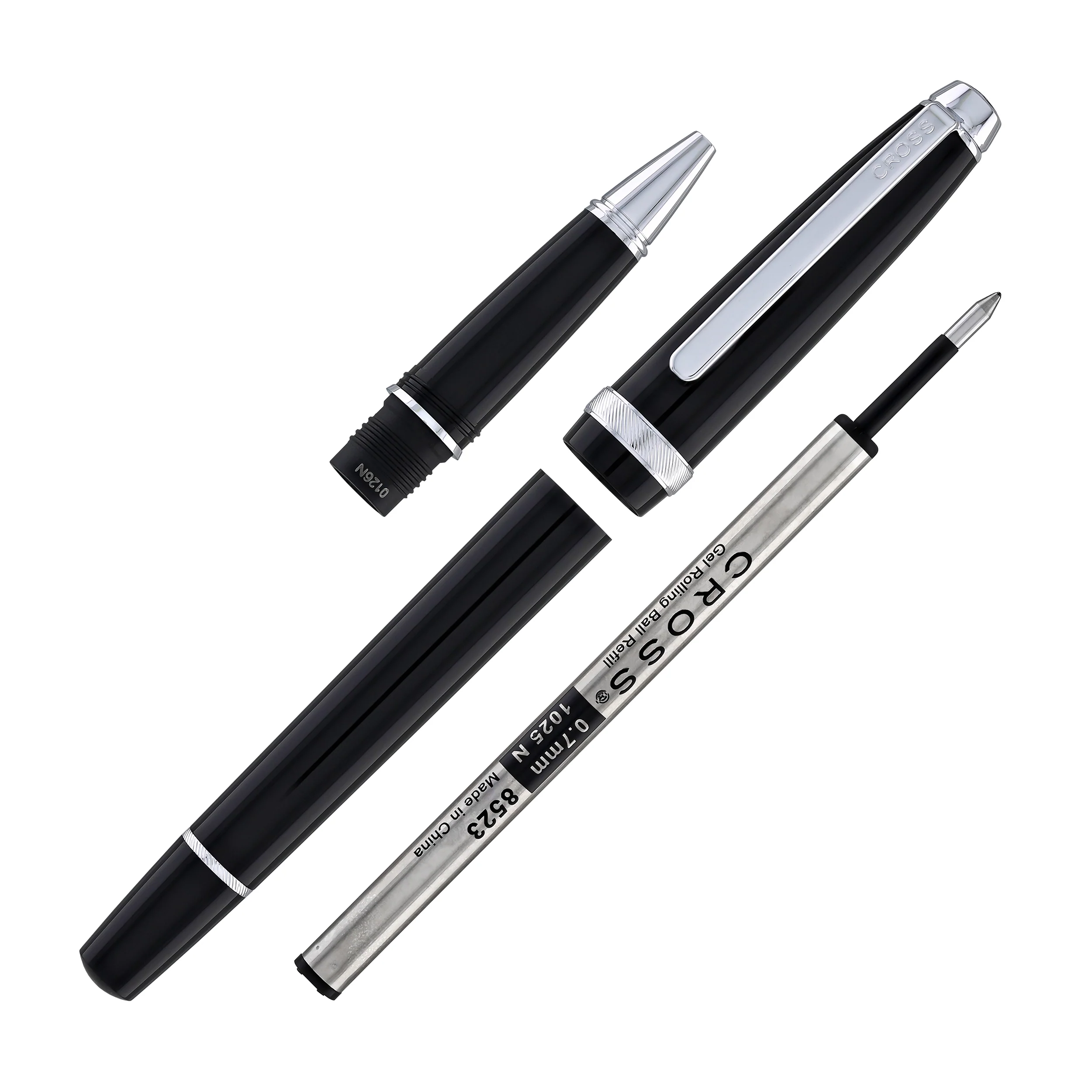 Cross Lume Ballpoint Pen in Obsidian Black with Polished Chrome Appointments