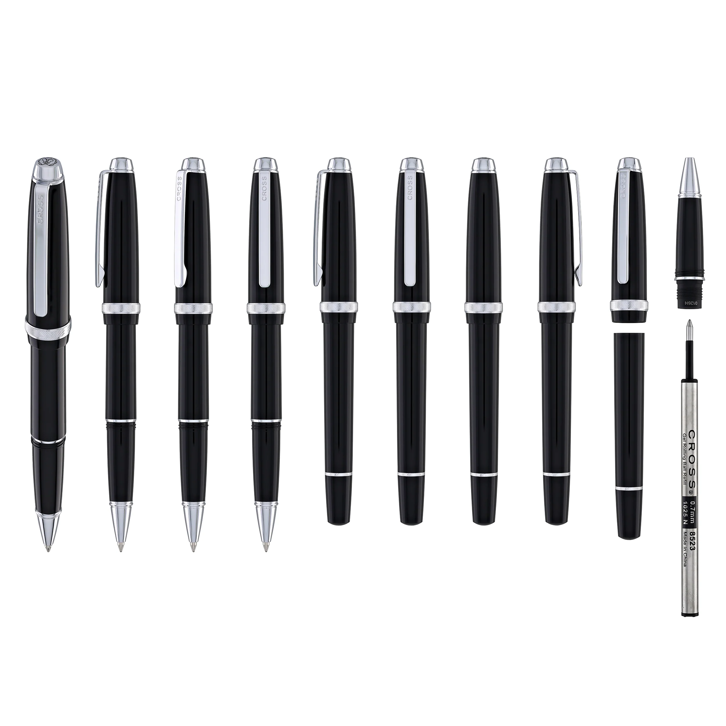 Cross Lume Ballpoint Pen in Obsidian Black with Polished Chrome Appointments