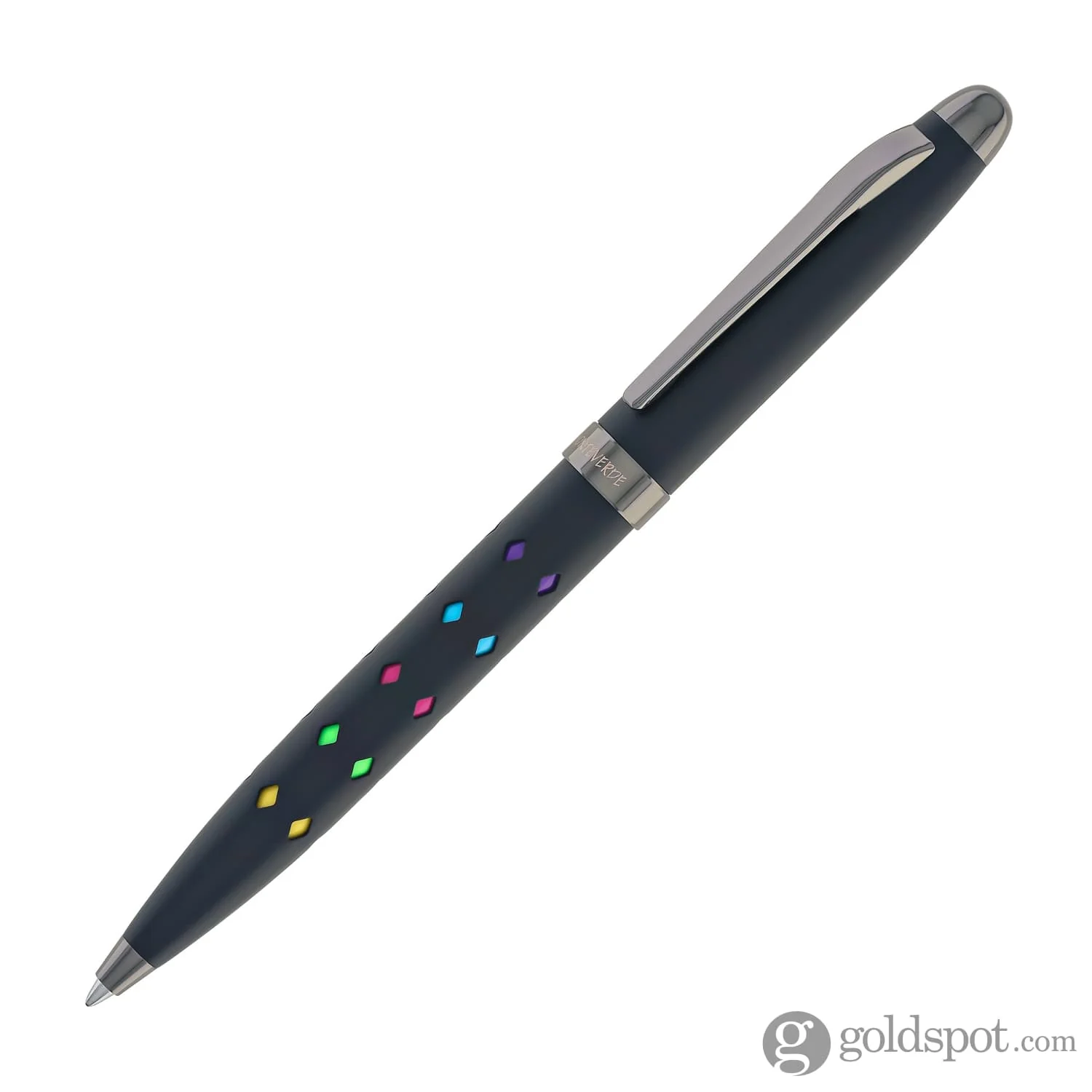 Monteverde Illusia Gel Pen in Diamond Shapes Black Matte with Gunmetal Trim