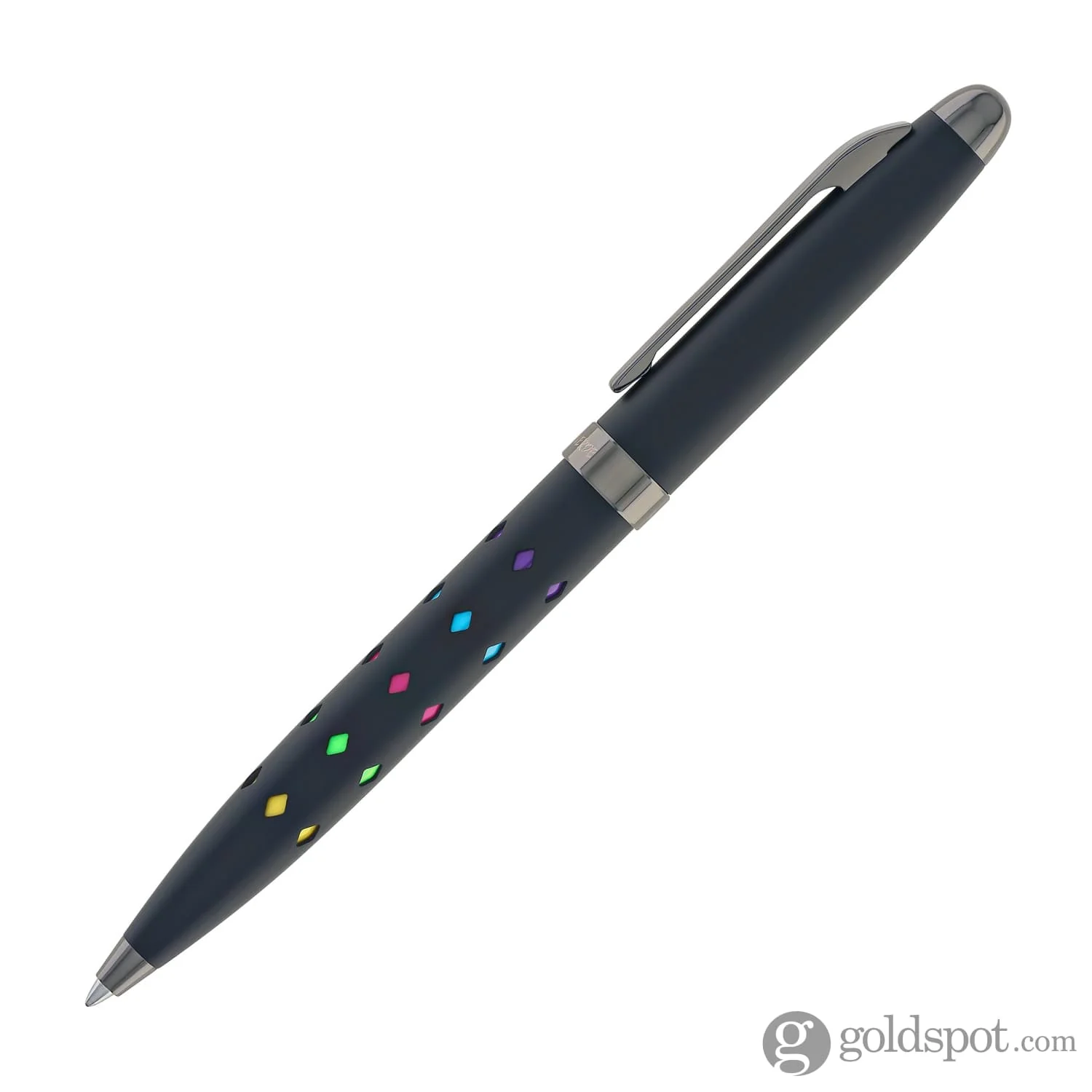 Monteverde Illusia Gel Pen in Diamond Shapes Black Matte with Gunmetal Trim