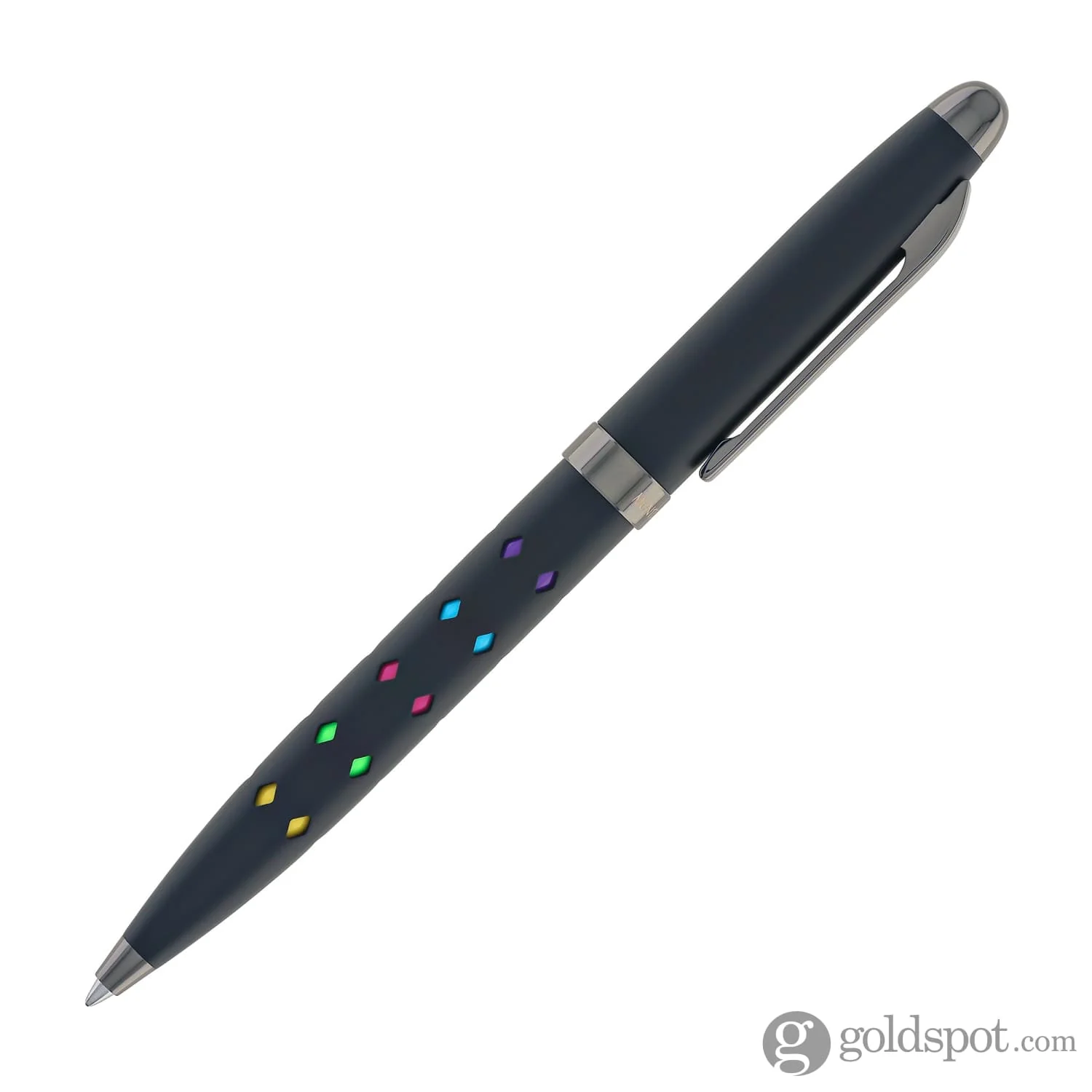 Monteverde Illusia Gel Pen in Diamond Shapes Black Matte with Gunmetal Trim