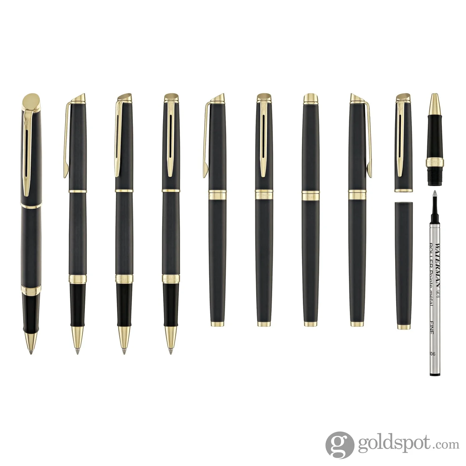 Waterman Hémisphère Rollerball Pen in Lava Black with Gold Trim