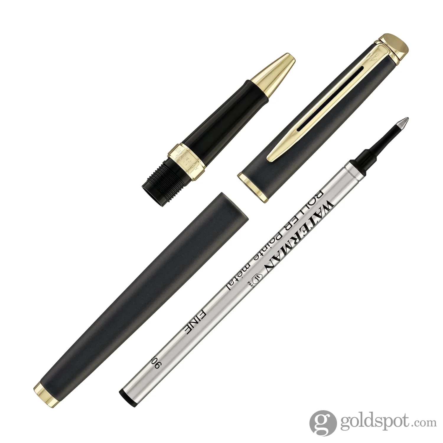 Waterman Hémisphère Rollerball Pen in Lava Black with Gold Trim