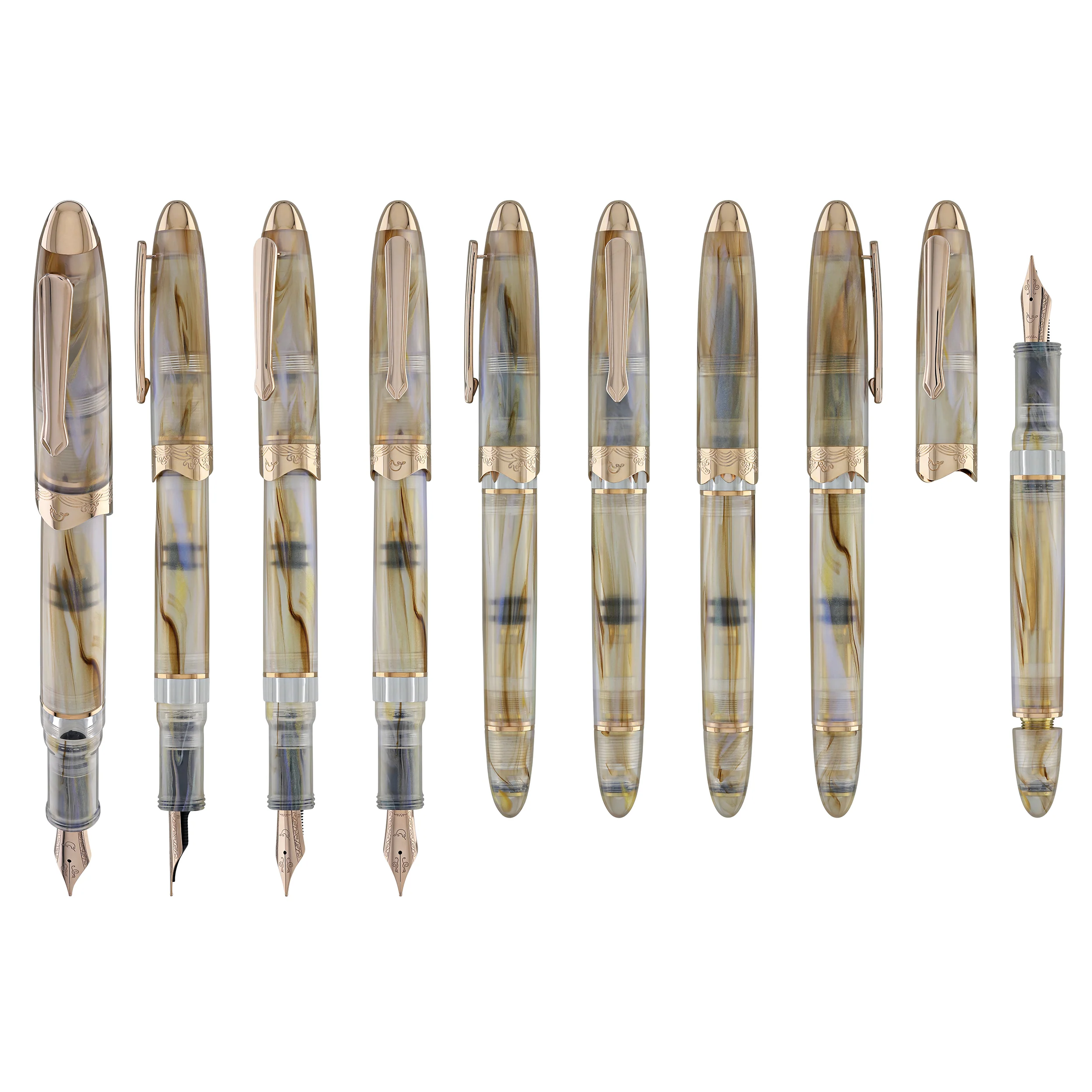 Nahvalur Horizon Fountain Pen in Pearl