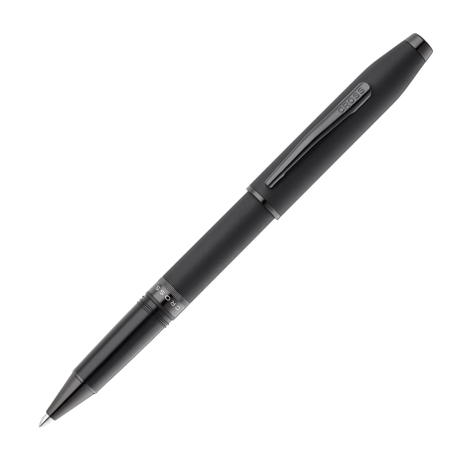 1414-cross-foundry-rollerball-pen-in-matte-black-lacquer-with-pvd-black-appointments-1.webp Cross Foundry Rollerball Pen in Matte Black Lacquer with PVD Black Appointments