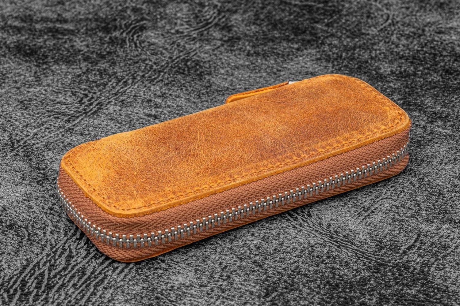 Galen Leather 2 Pen Case for Kaweco - Pocket Pen in Crazy Horse Brown