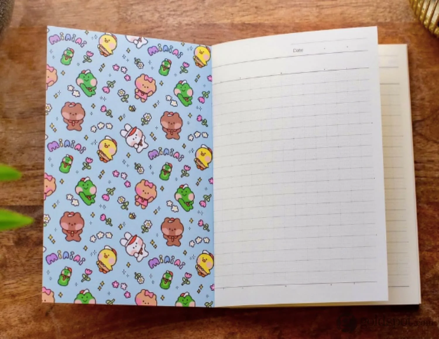 Itoya Oasis Notebook in LINE FRIENDS Minini 'Adventure Grid' - A6
