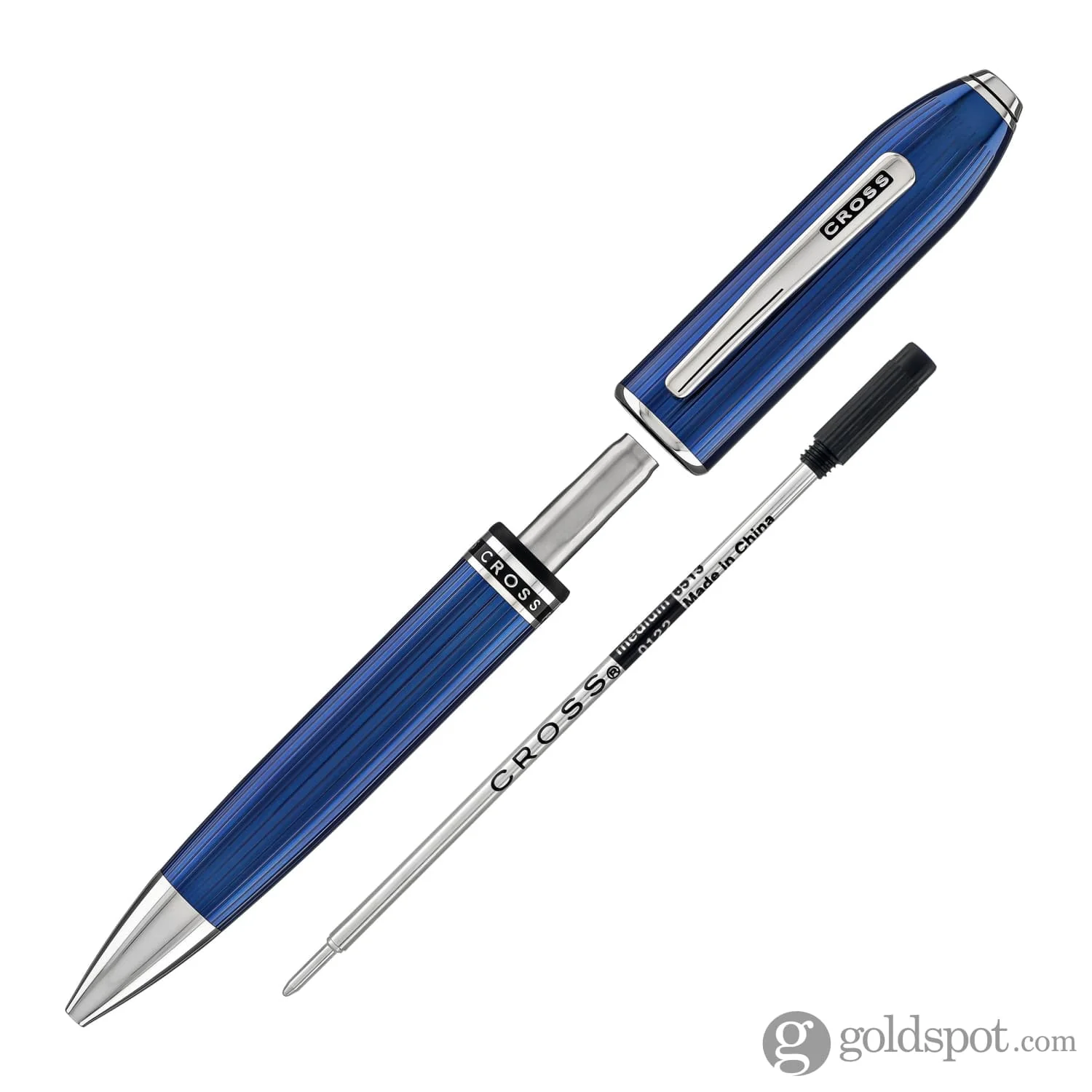 1438-cross-peerless-ballpoint-pen-in-translucent-quartz-blue-5.webp Cross Peerless Ballpoint Pen in Translucent Quartz Blue