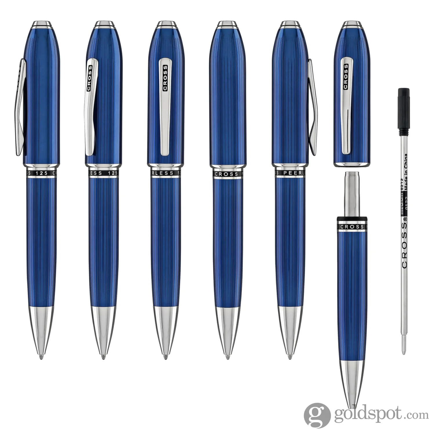 1438-cross-peerless-ballpoint-pen-in-translucent-quartz-blue-6.webp Cross Peerless Ballpoint Pen in Translucent Quartz Blue