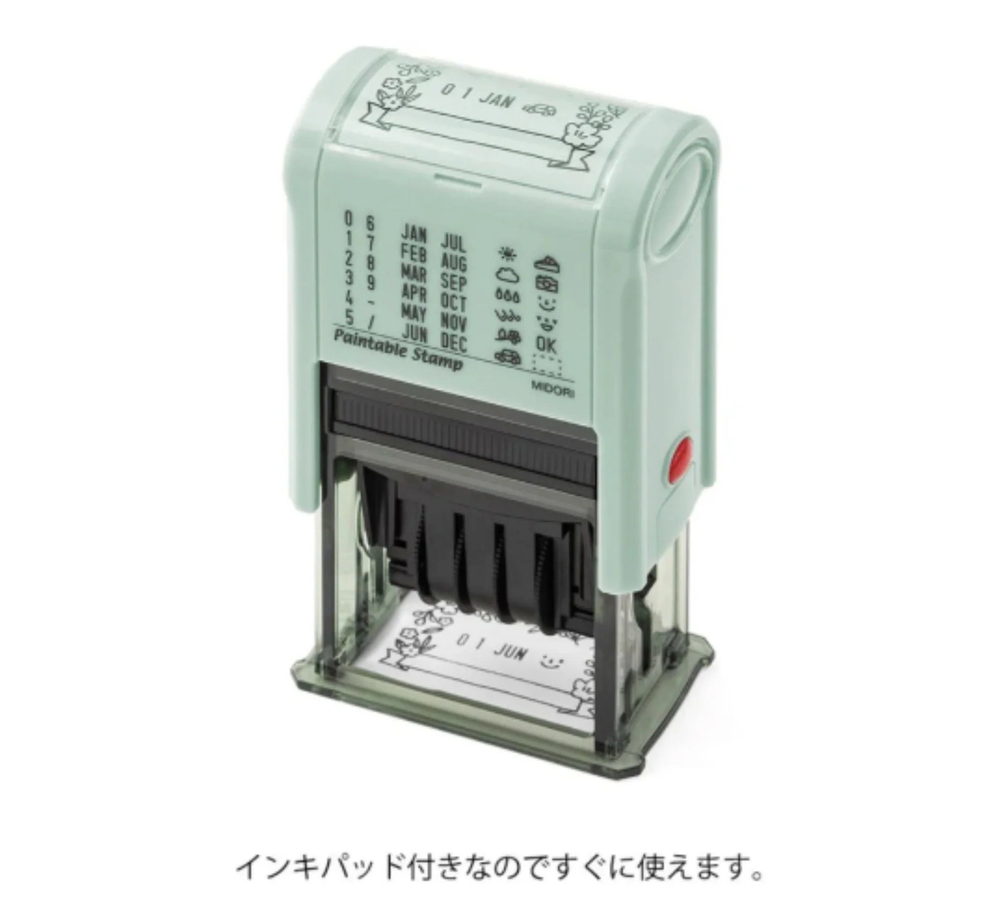 1440-midori-paintable-rotating-date-stamp-in-flowers-2.webp Midori Paintable Rotating Date Stamp in Flowers
