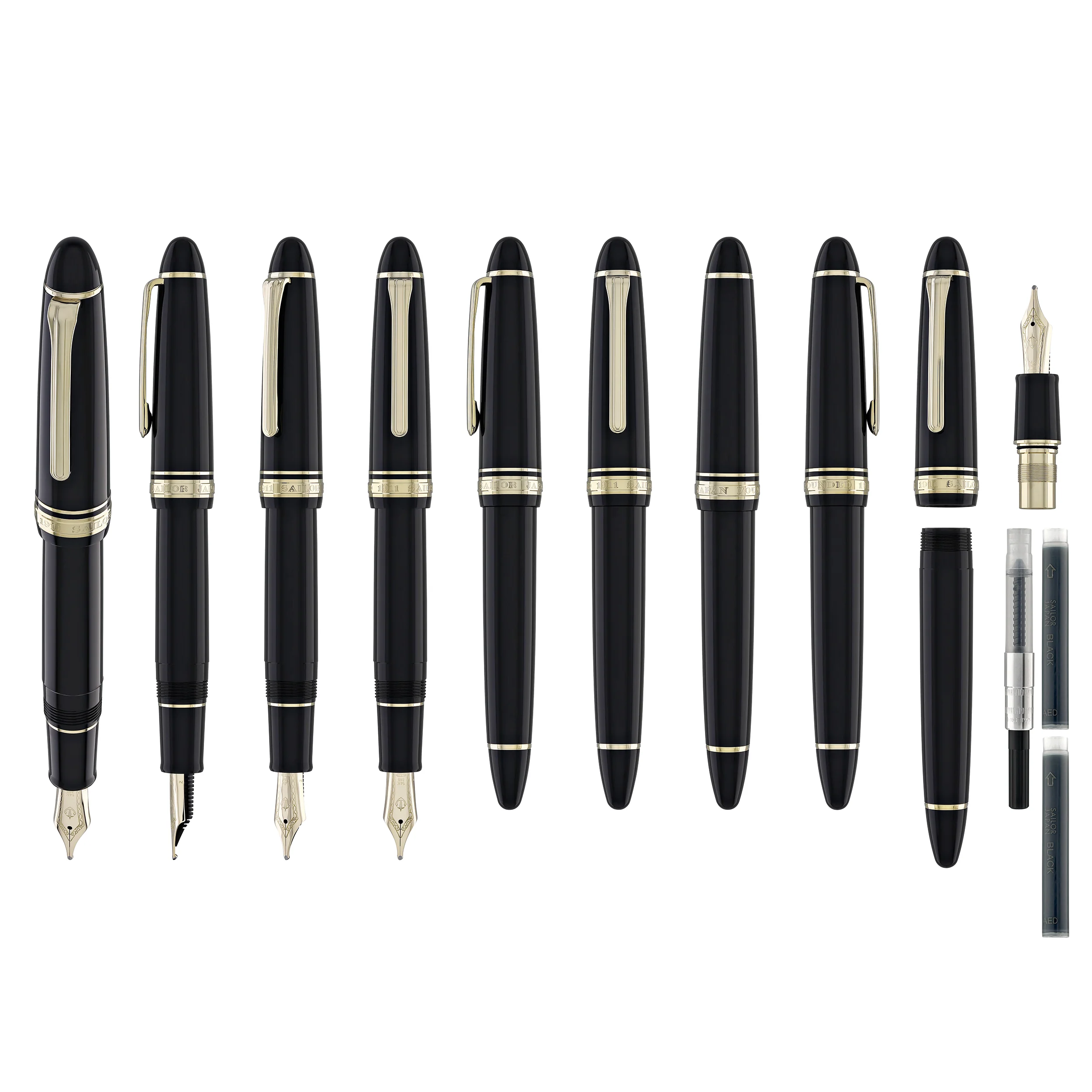 Sailor 1911 Large Fountain Pen in Black - 14kt Gold Nib
