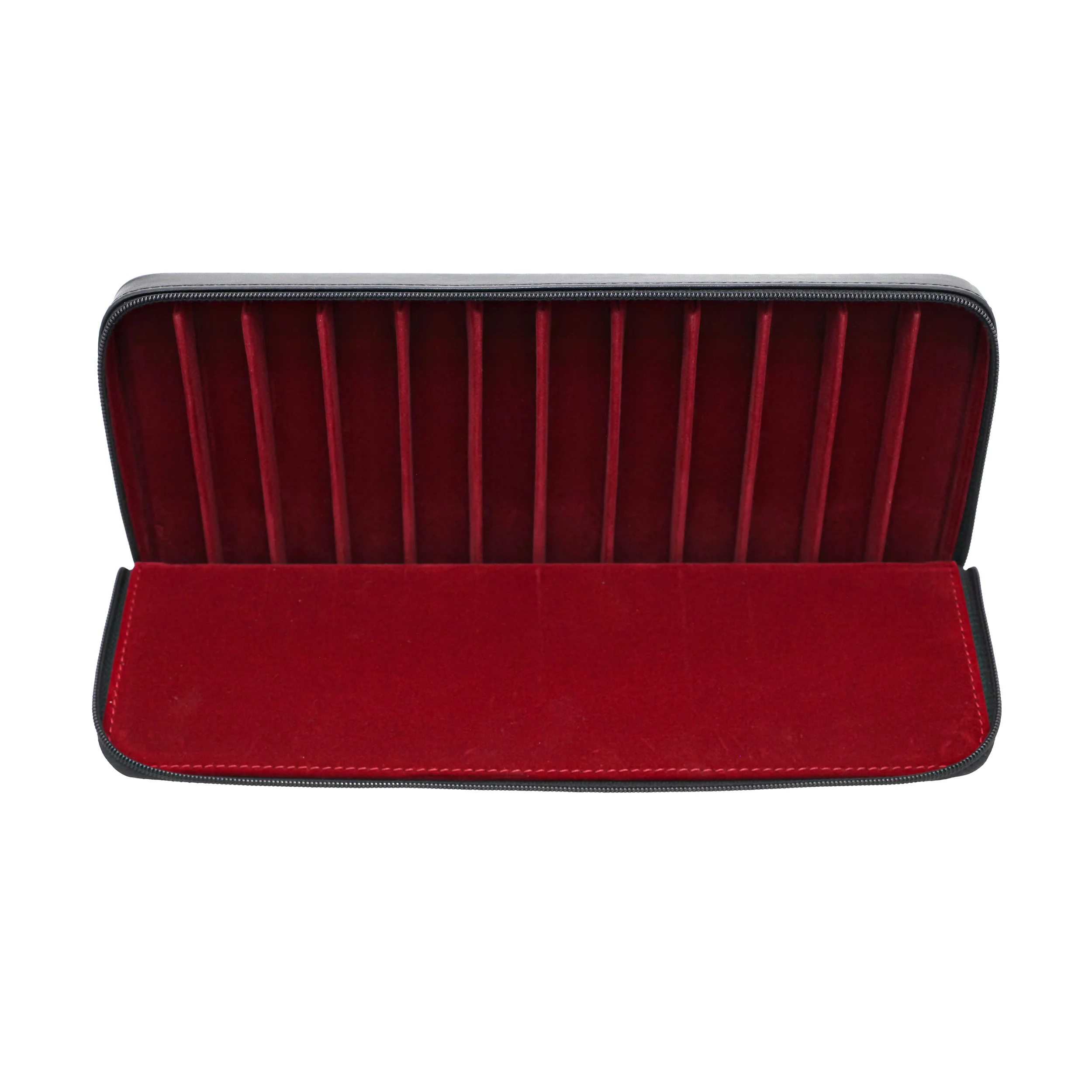 1495-visconti-classic-black-leather-12-pen-case-with-red-lining-3.webp Visconti Classic Black Leather 12 Pen Case with Red Lining