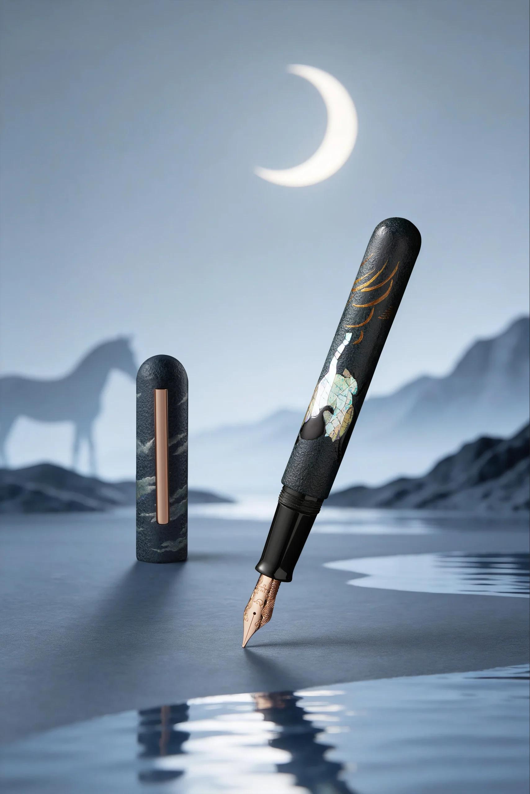 IKKAKU by Nahvalur Fountain Pen in Year of the Horse - 14k Gold