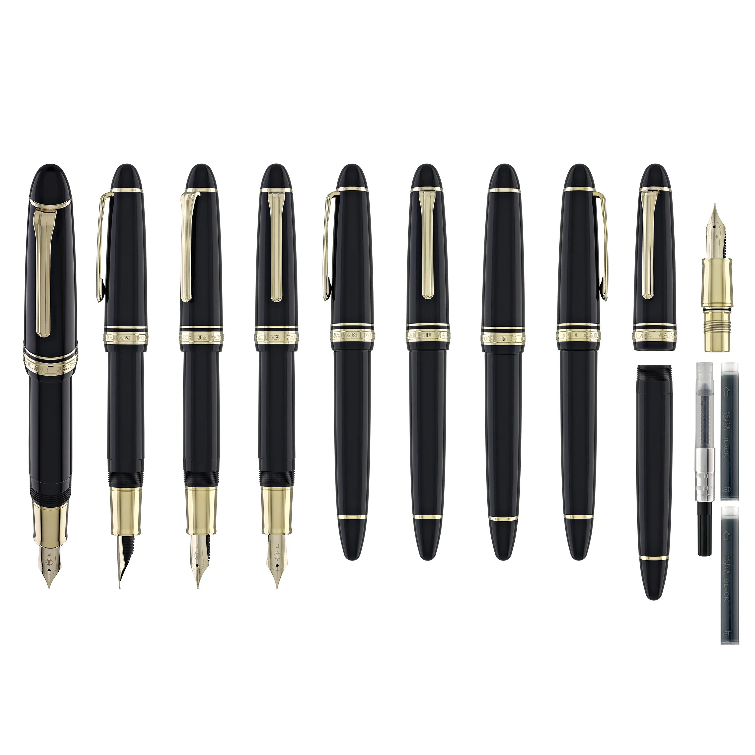 Sailor 1911 Casual L Stable Fountain Pen in Muted Black, Gold Trim