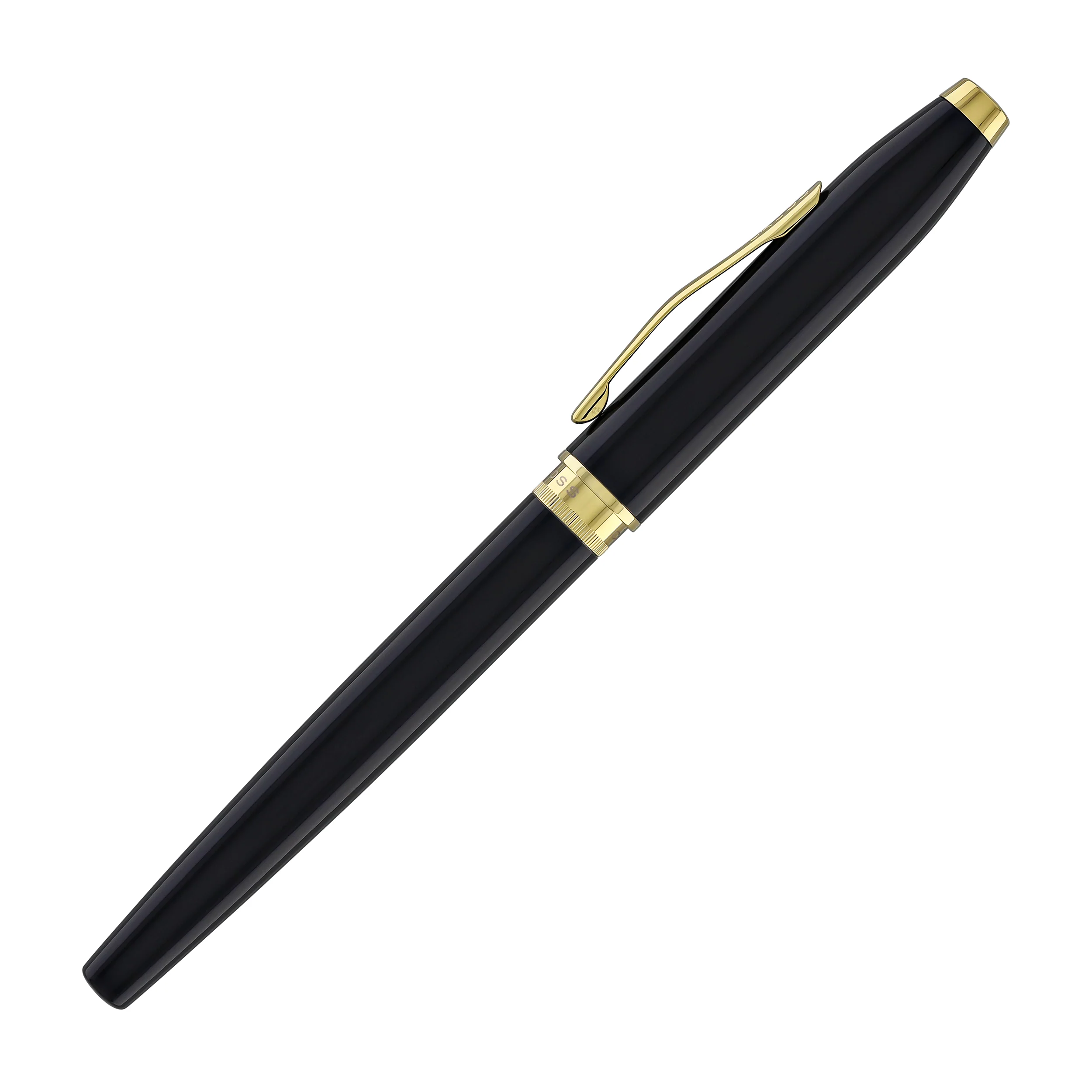 Cross Foundry Rollerball Pen in Glossy Black Lacquer with PVD Gold Appointments