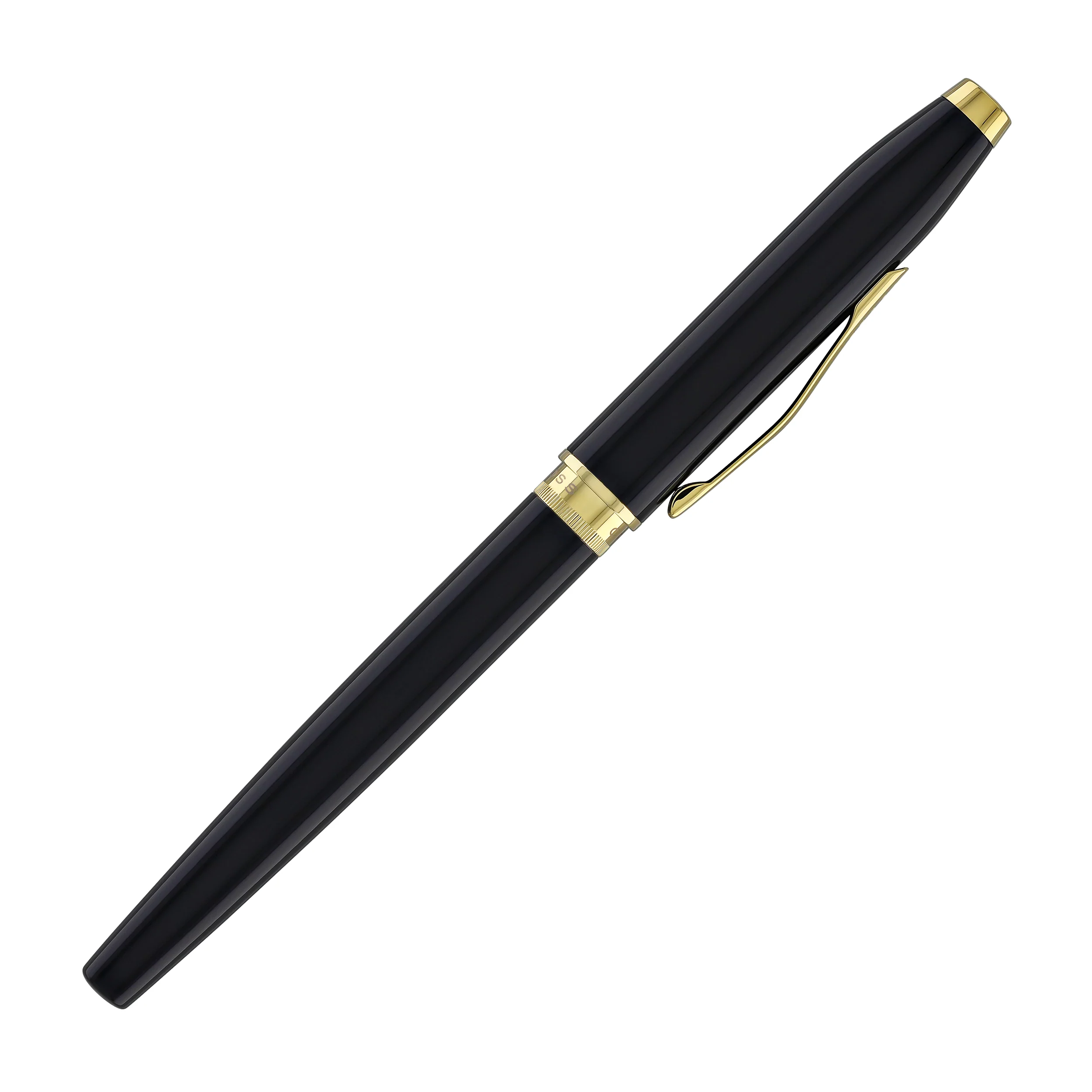 Cross Foundry Rollerball Pen in Glossy Black Lacquer with PVD Gold Appointments