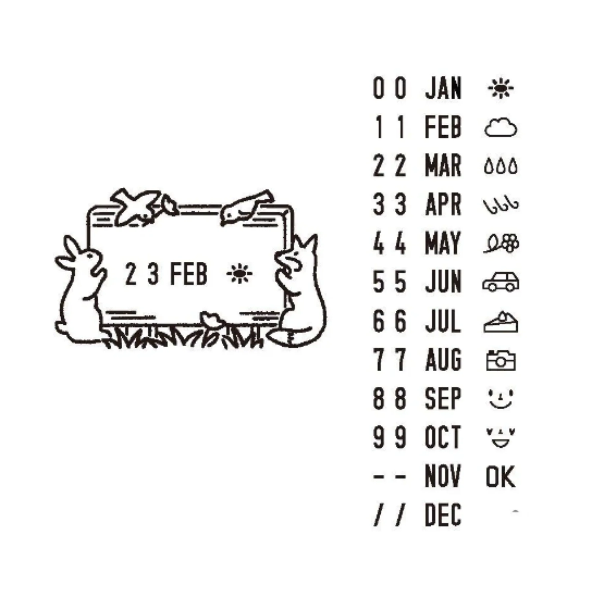1653-midori-paintable-rotating-date-stamp-in-forest-animals-2.webp Midori Paintable Rotating Date Stamp in Forest Animals