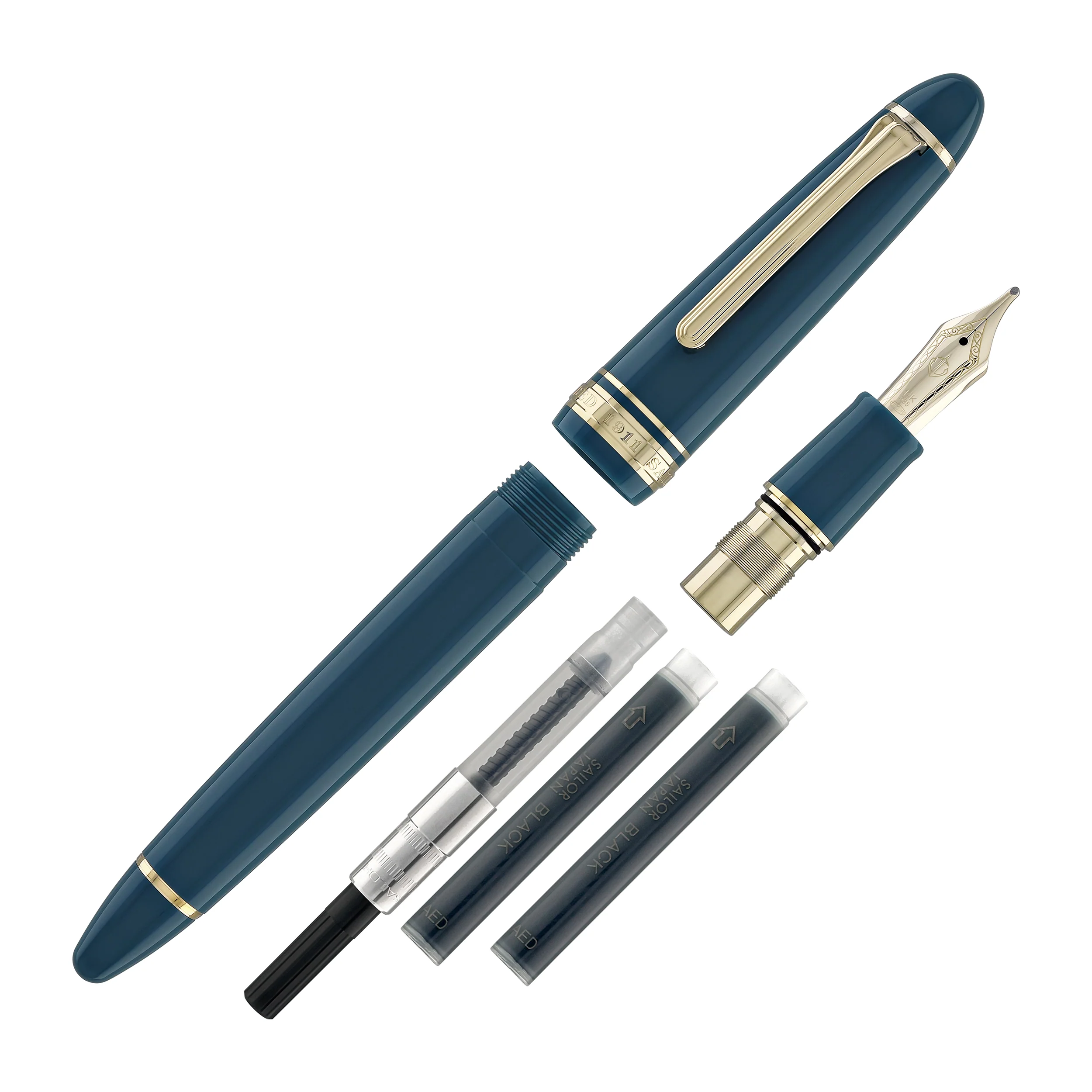166-sailor-1911-large-fountain-pen-in-green-14kt-gold-nib-8.webp Sailor 1911 Large Fountain Pen in Green - 14kt Gold Nib