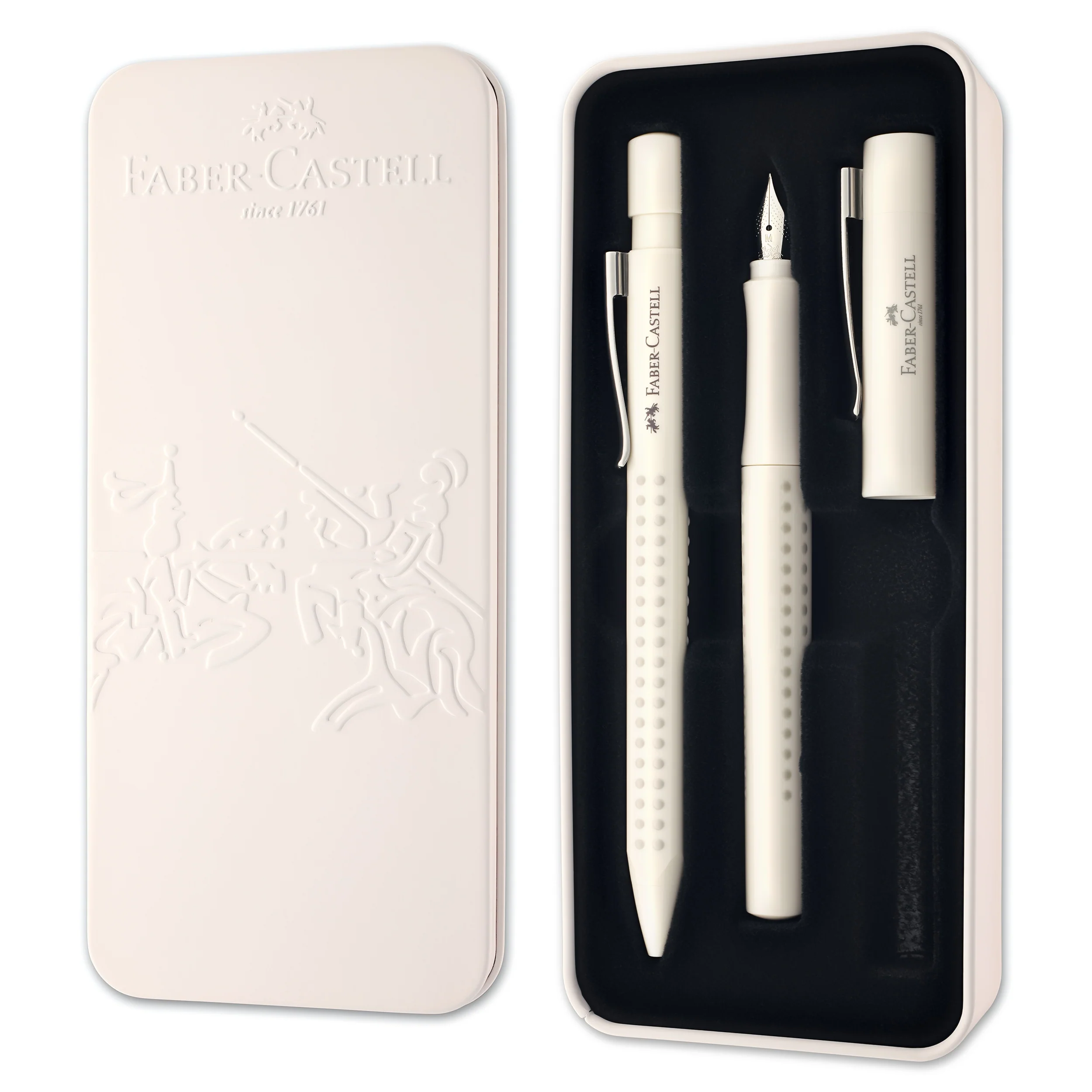 1703-faber-castell-grip-harmony-fountain-and-ballpoint-pen-in-coconut-milk-gift-tin-1.webp Faber-Castell Grip Harmony Fountain and Ballpoint Pen in Coconut Milk - Gift Tin