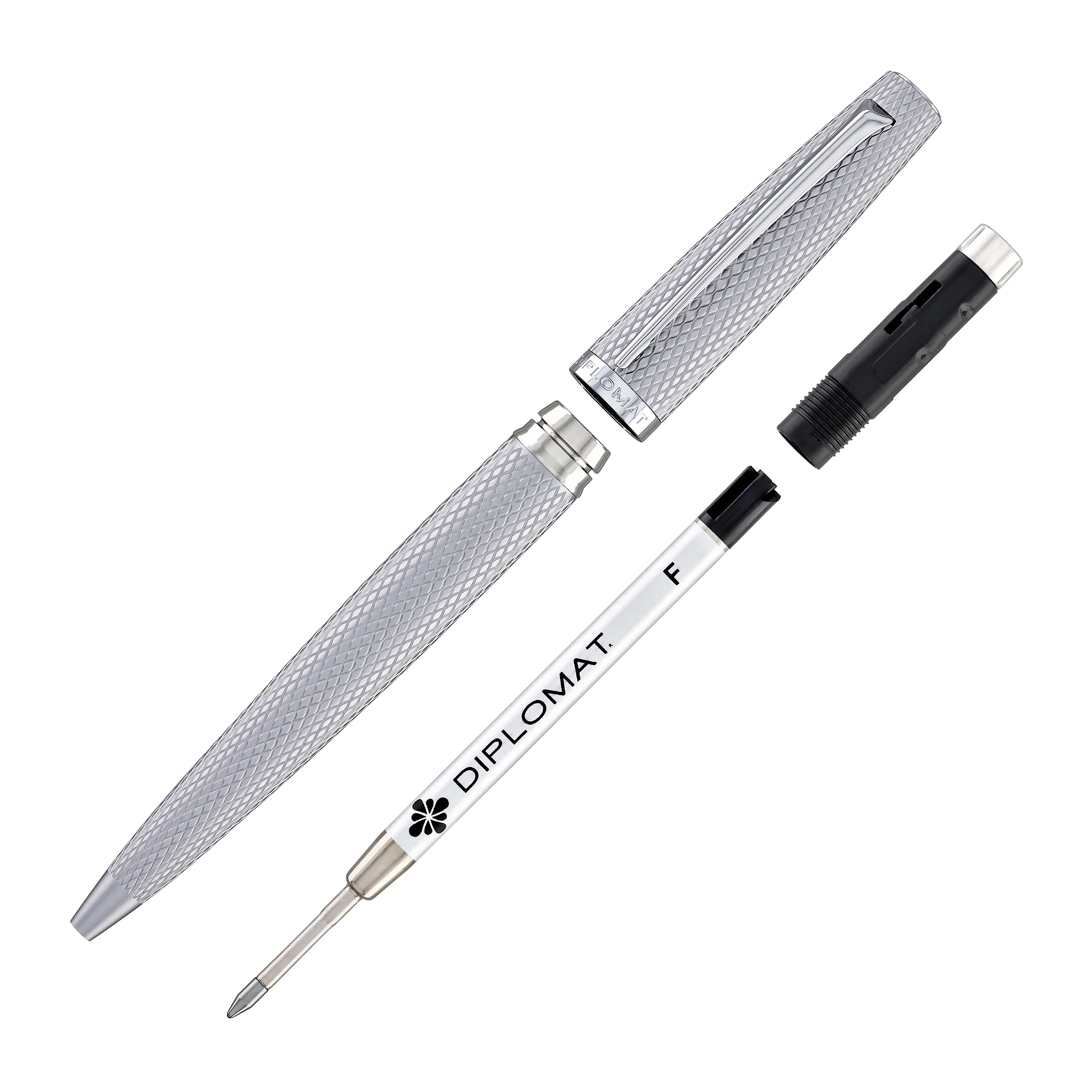 1717-diplomat-viper-ballpoint-pen-in-silver-guilloche-6.webp Diplomat Viper Ballpoint Pen in Silver Guilloche