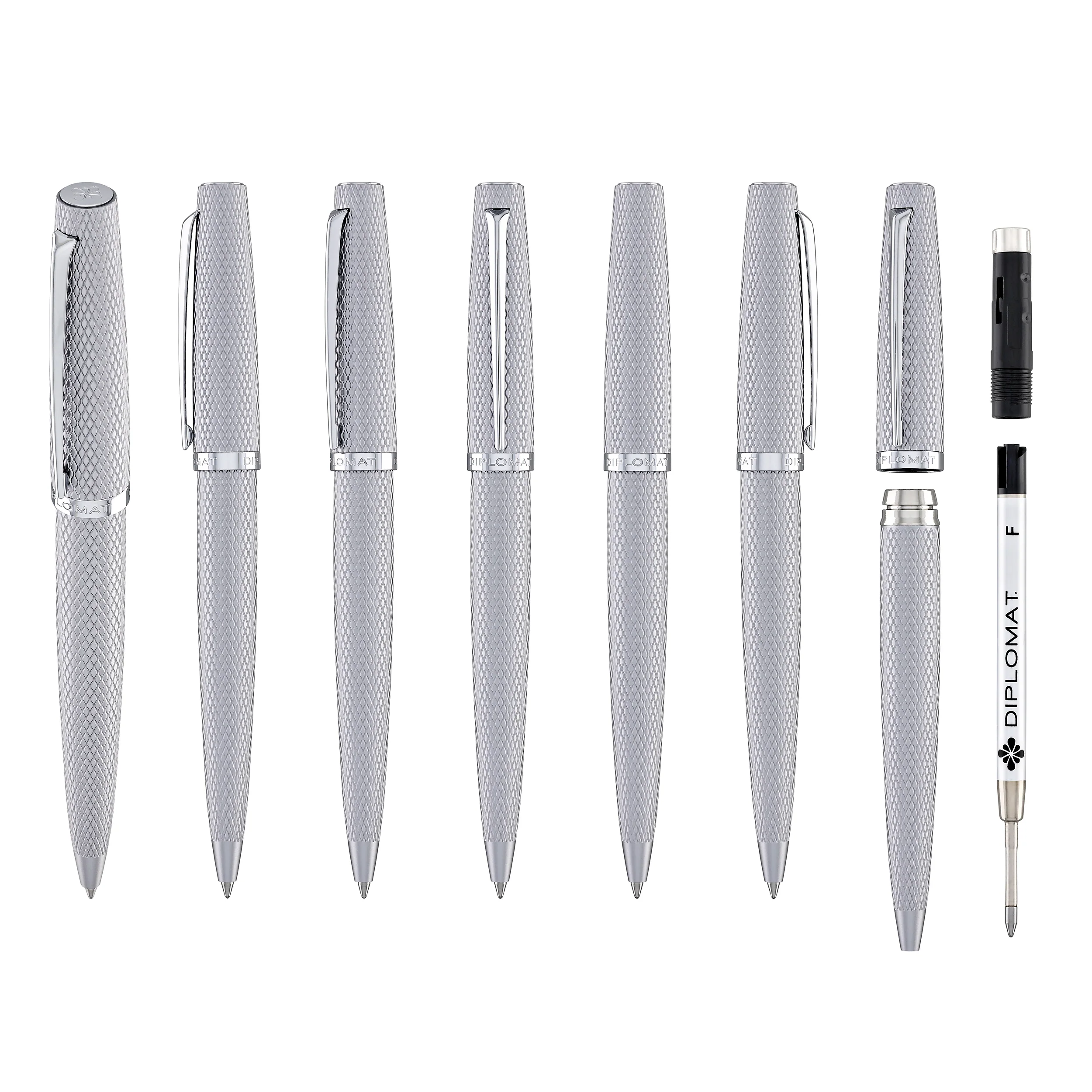1717-diplomat-viper-ballpoint-pen-in-silver-guilloche-7.webp Diplomat Viper Ballpoint Pen in Silver Guilloche