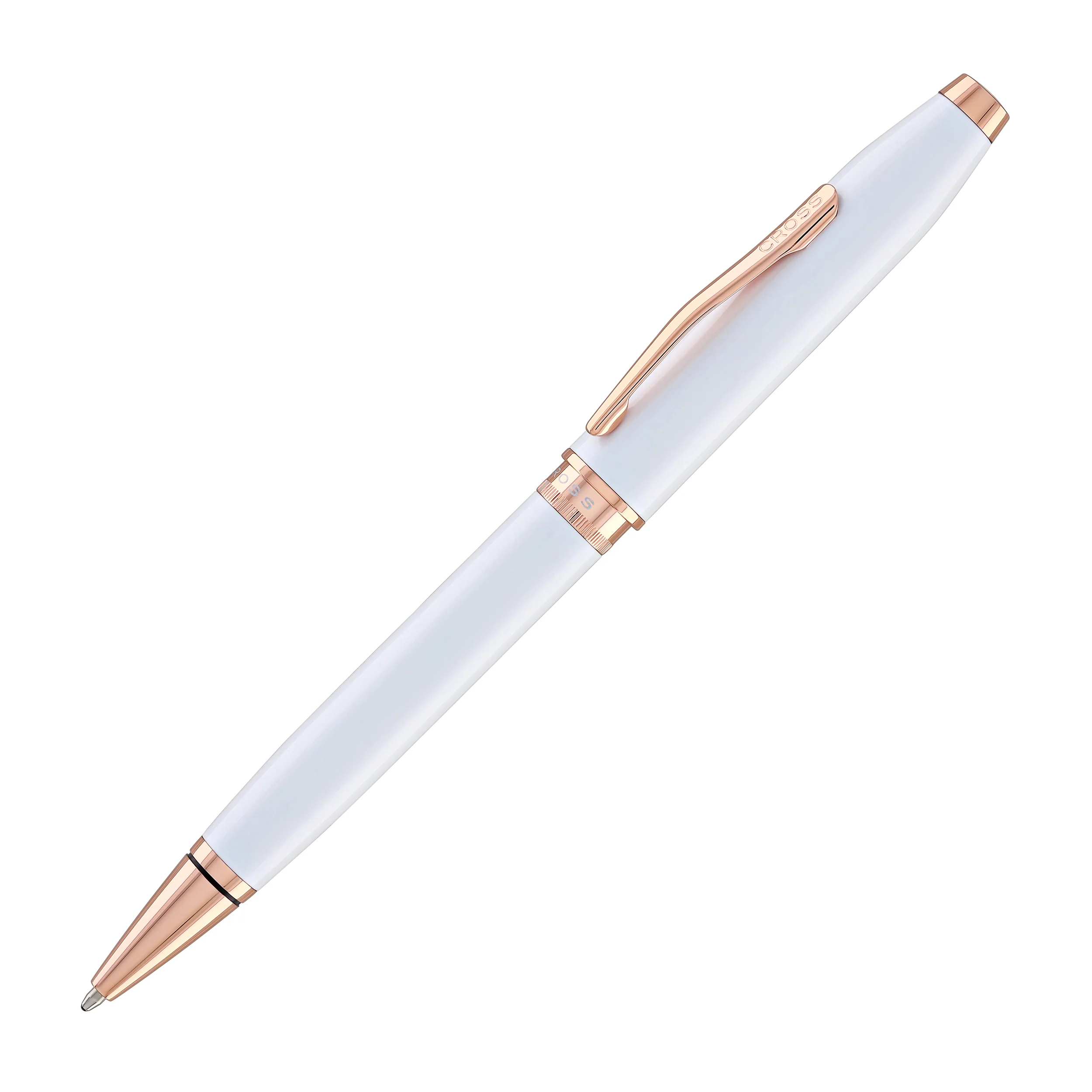 1731-cross-foundry-ballpoint-pen-in-pearl-white-lacquer-with-rose-gold-appointments-3.webp Cross Foundry Ballpoint Pen in Pearl White Lacquer with Rose Gold Appointments