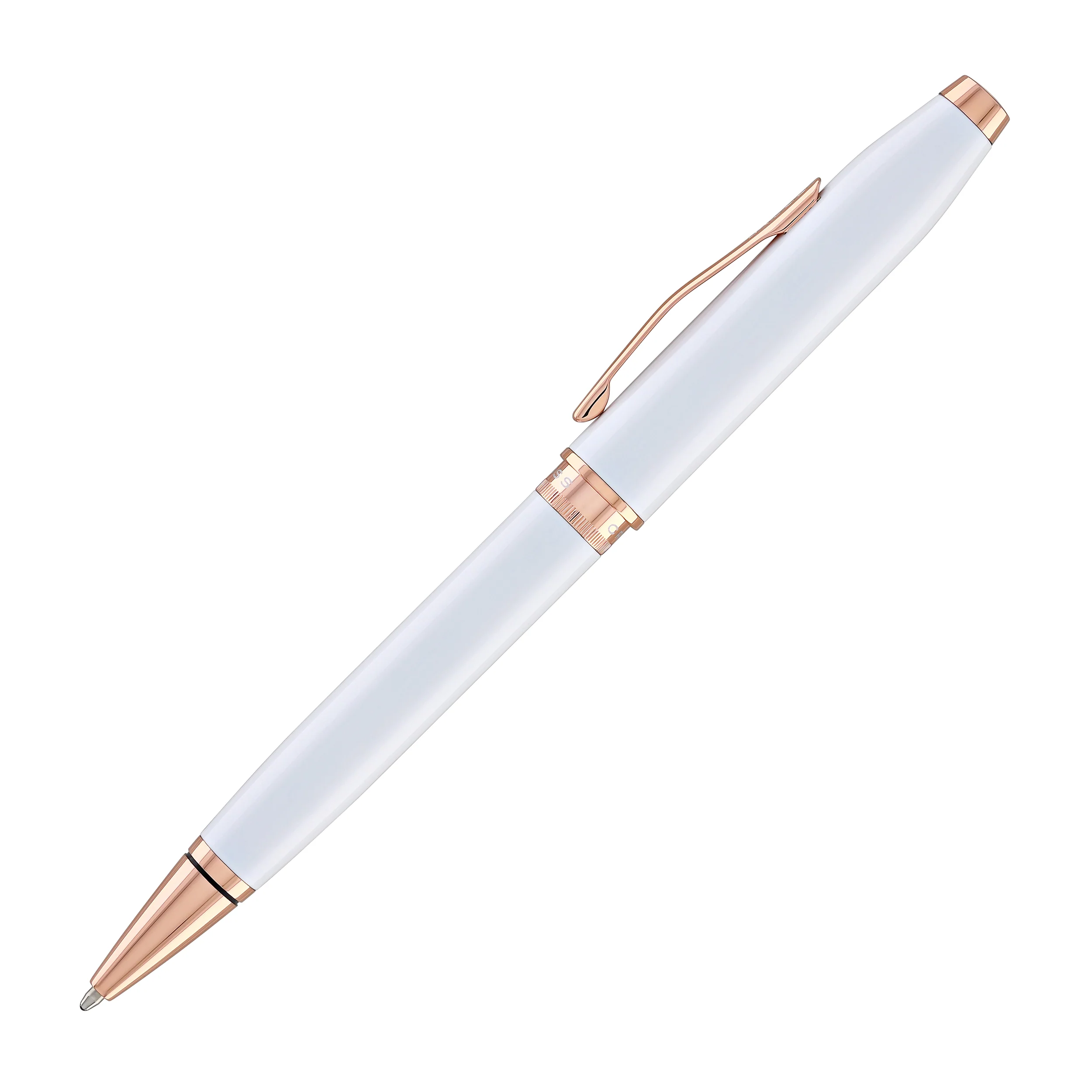 1731-cross-foundry-ballpoint-pen-in-pearl-white-lacquer-with-rose-gold-appointments-4.webp Cross Foundry Ballpoint Pen in Pearl White Lacquer with Rose Gold Appointments
