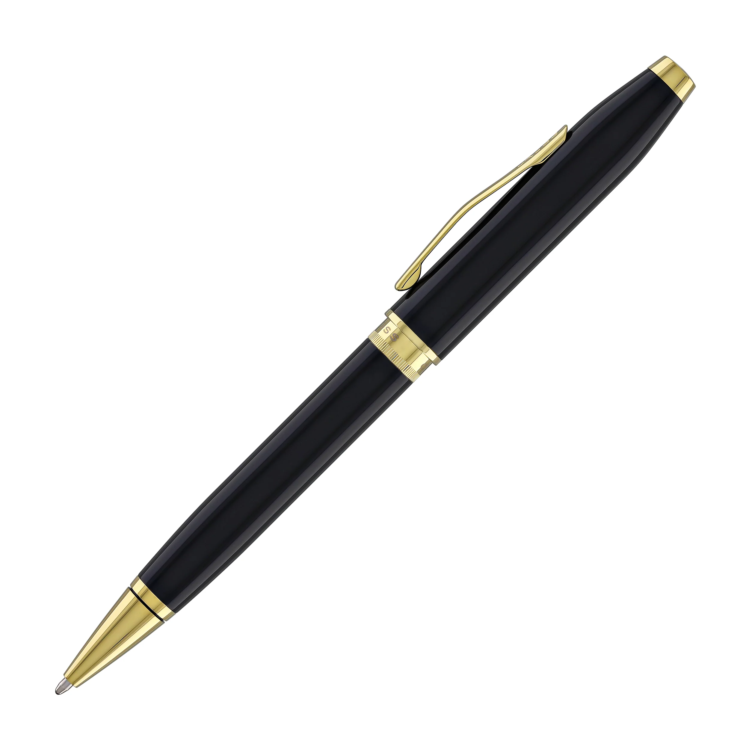 1732-cross-foundry-ballpoint-pen-in-glossy-black-lacquer-with-pvd-gold-appointments-4.webp Cross Foundry Ballpoint Pen in Glossy Black Lacquer with PVD Gold Appointments