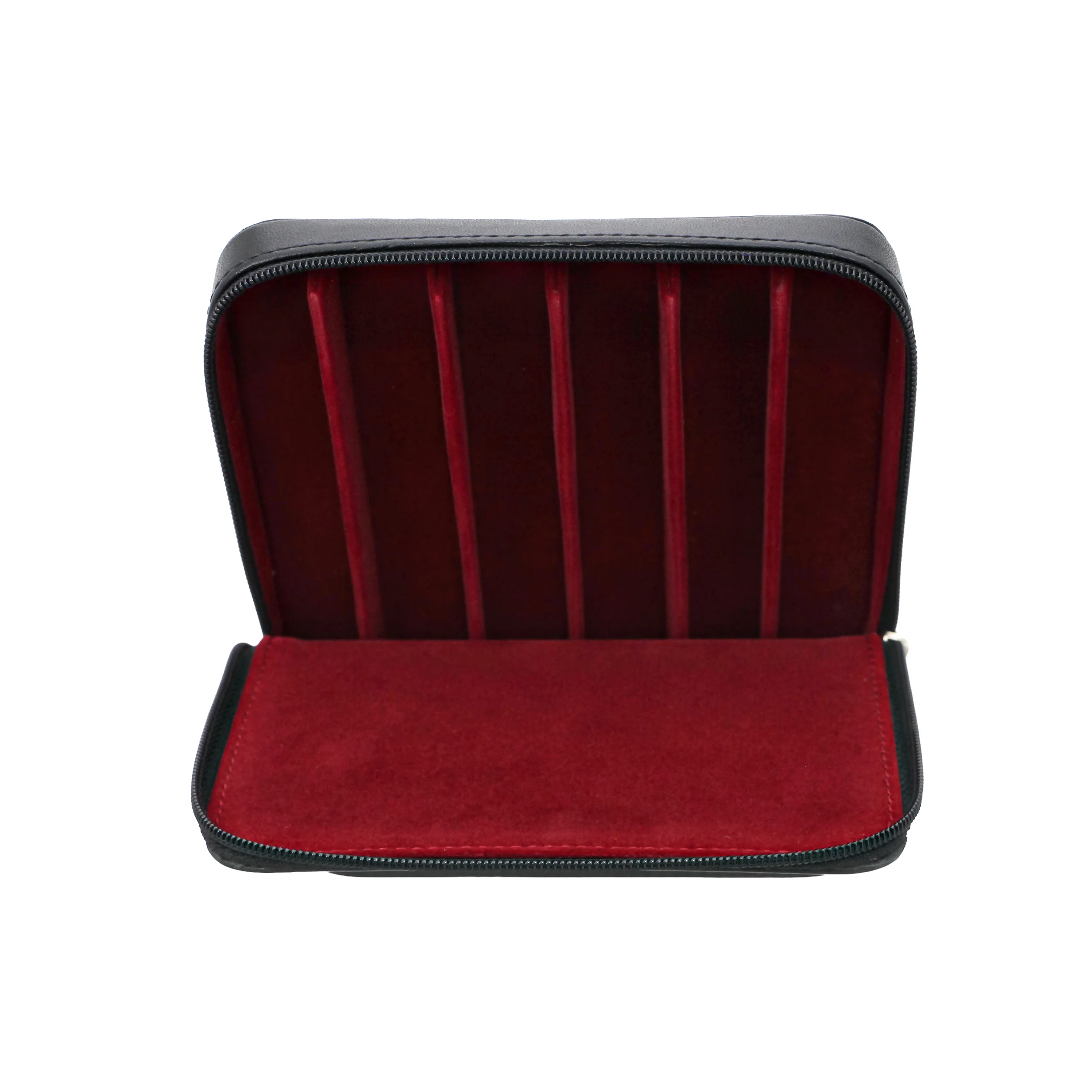 1796-visconti-classic-black-leather-6-pen-case-with-red-lining-3.webp Visconti Classic Black Leather 6 Pen Case with Red Lining