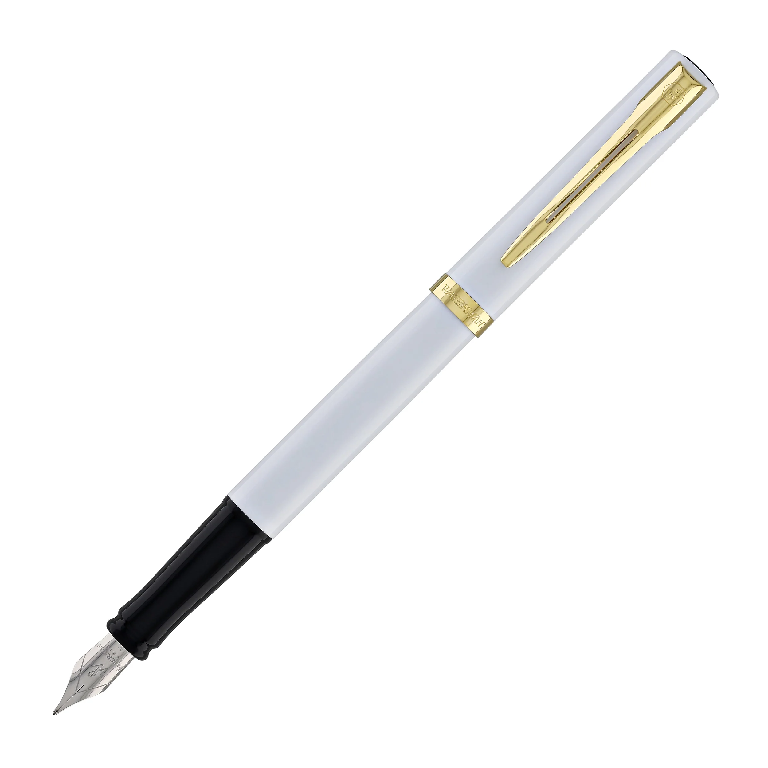 1821-waterman-impression-fountain-pen-in-white-with-gold-coated-fine-point-3.webp Waterman Impression Fountain Pen in White with Gold Coated - Fine Point