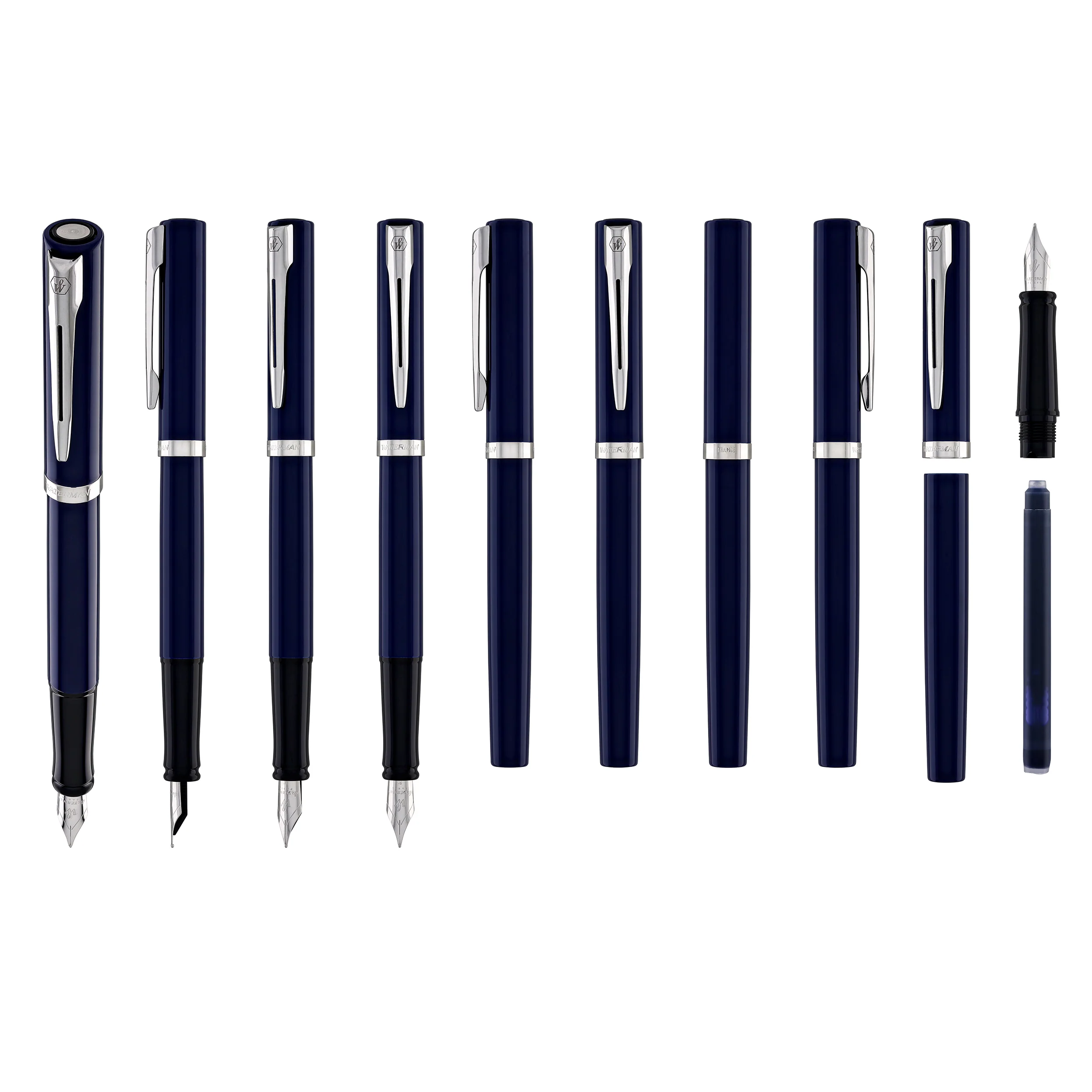 1823-waterman-impression-fountain-pen-in-blue-with-palladium-coated-fine-point-8.webp Waterman Impression Fountain Pen in Blue with Palladium Coated - Fine Point