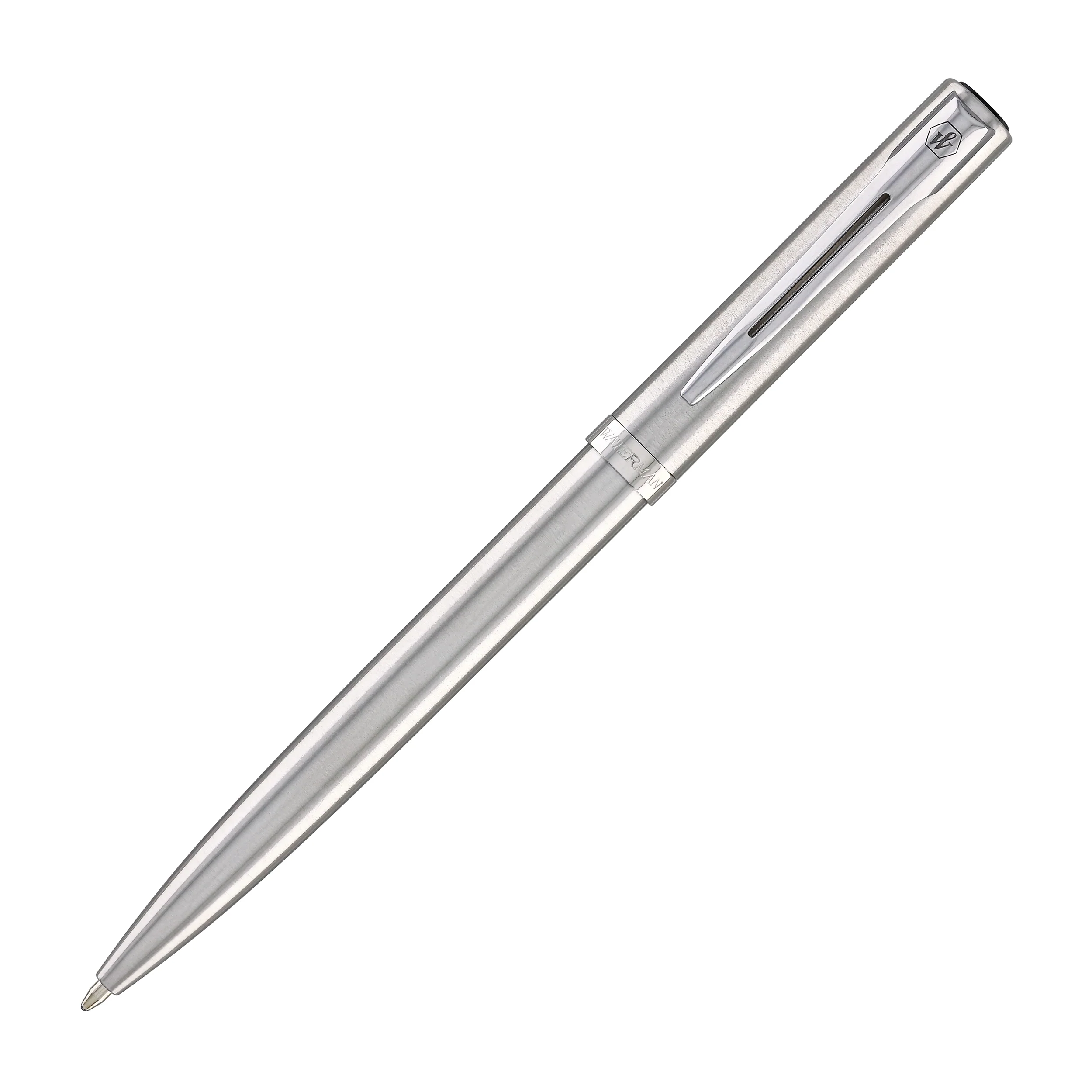 1824-waterman-impression-ballpoint-pen-in-stainless-steel-with-palladium-coated-2.webp Waterman Impression Ballpoint Pen in Stainless Steel with Palladium Coated