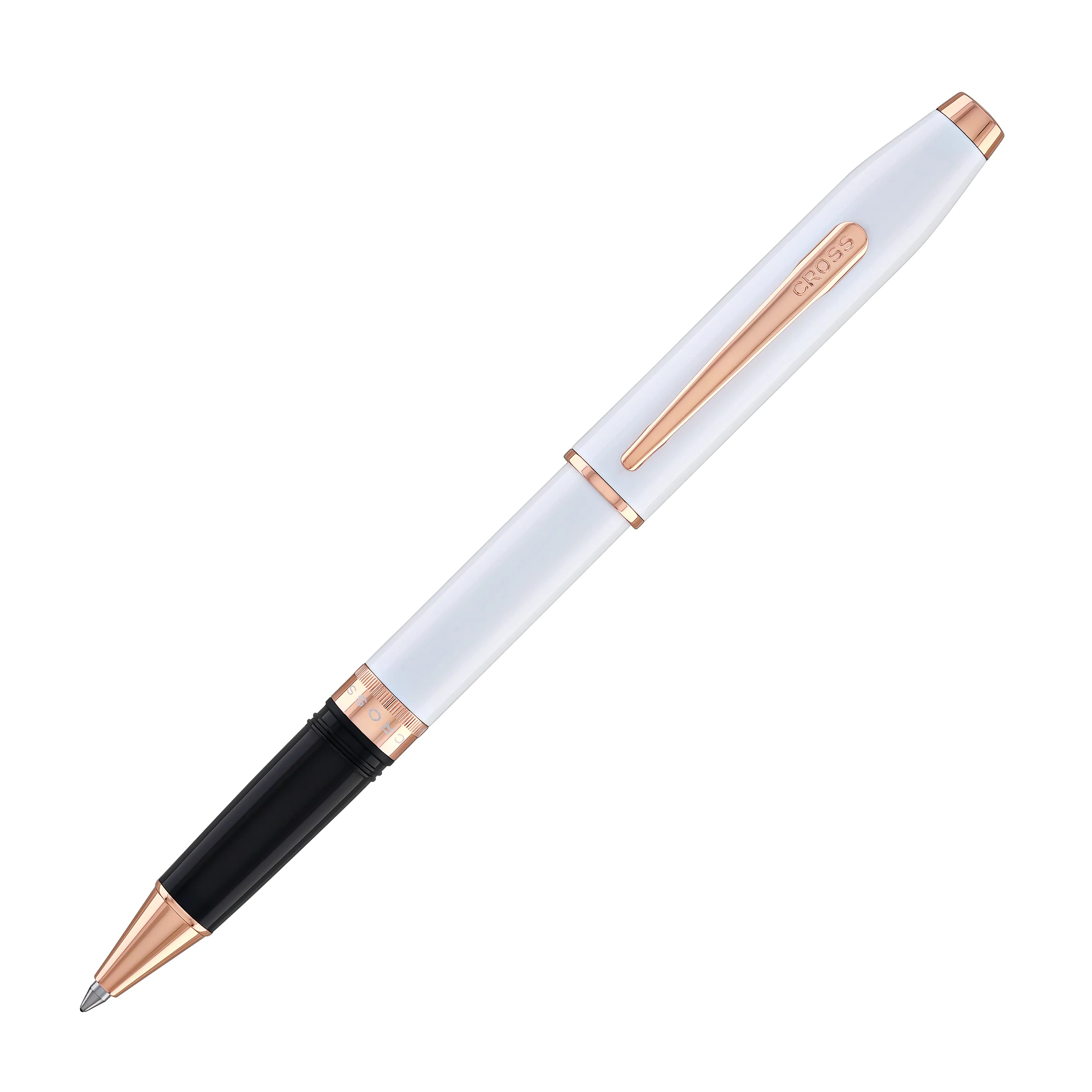 1834-cross-foundry-rollerball-pen-in-pearl-white-lacquer-with-rose-gold-appointments-3.webp Cross Foundry Rollerball Pen in Pearl White Lacquer with Rose Gold Appointments