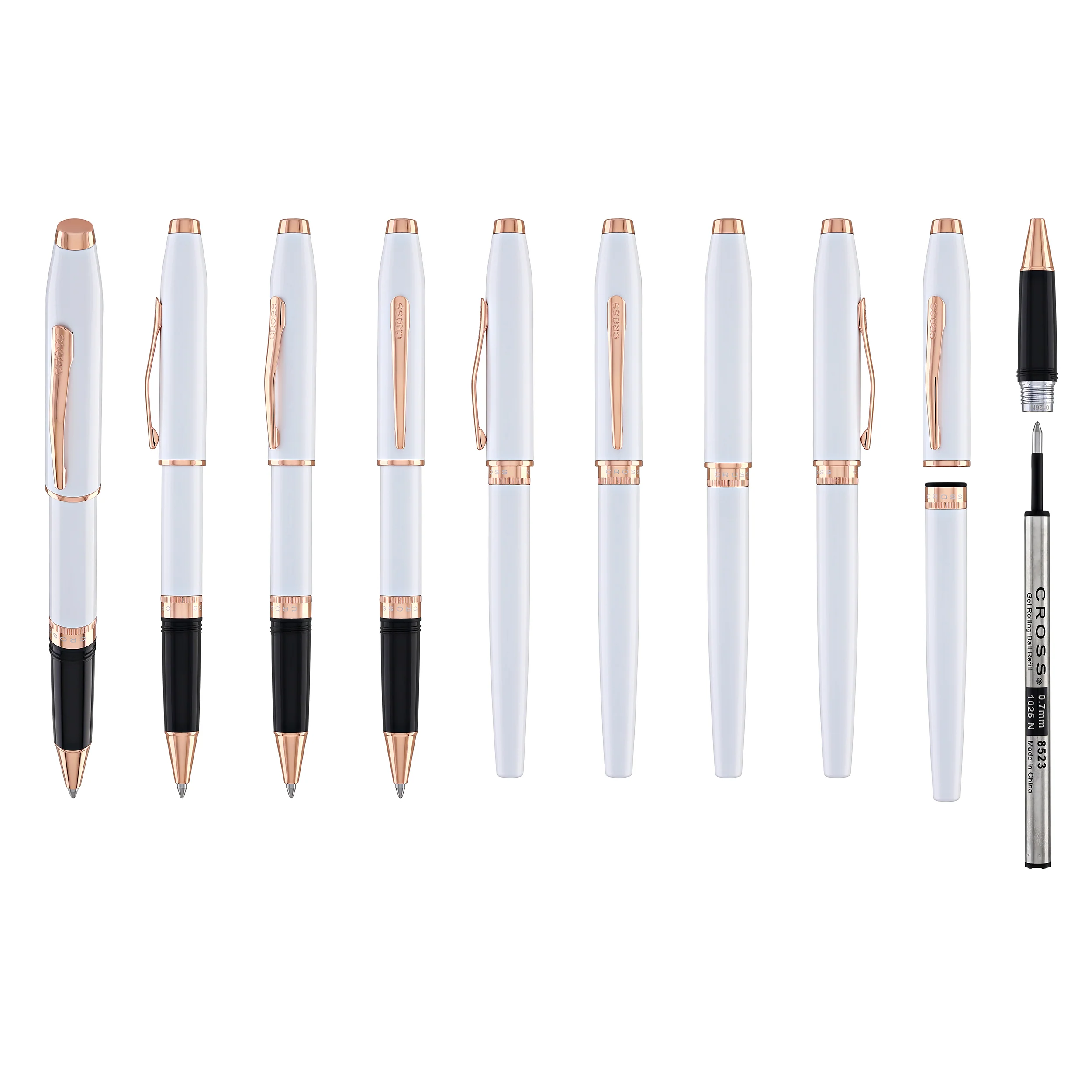 1834-cross-foundry-rollerball-pen-in-pearl-white-lacquer-with-rose-gold-appointments-9.webp Cross Foundry Rollerball Pen in Pearl White Lacquer with Rose Gold Appointments