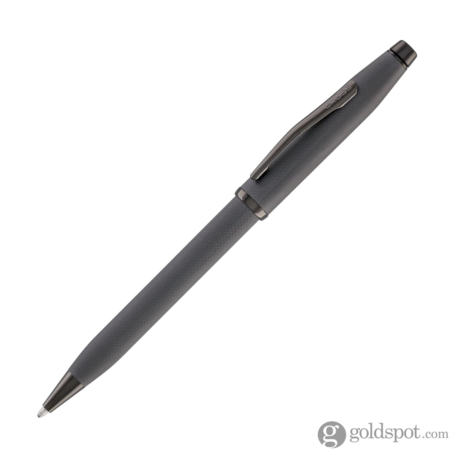 Cross Century II Ballpoint Pen Polished Slate Gray Engraved Diamond Pattern