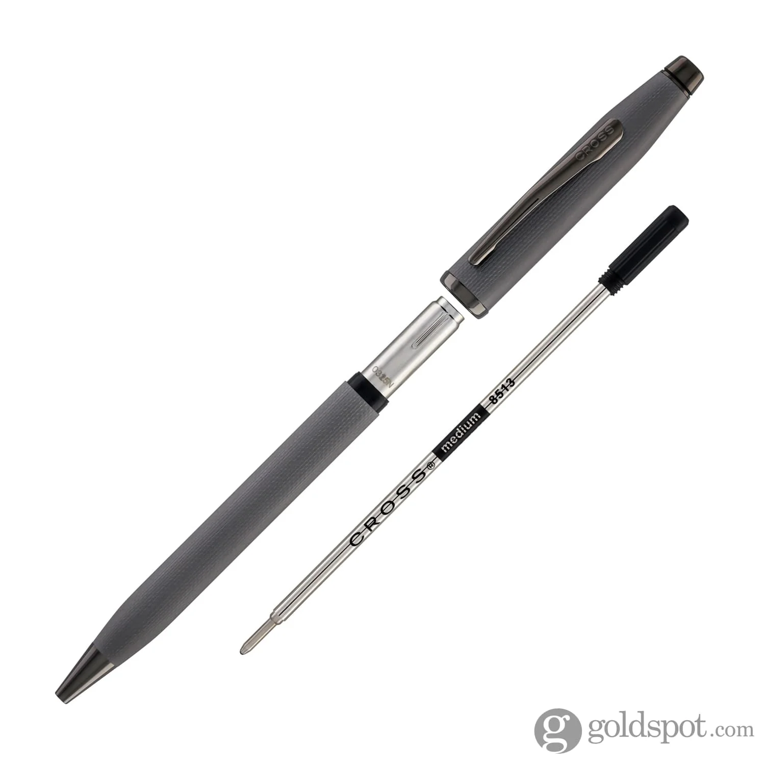 Cross Century II Ballpoint Pen Polished Slate Gray Engraved Diamond Pattern