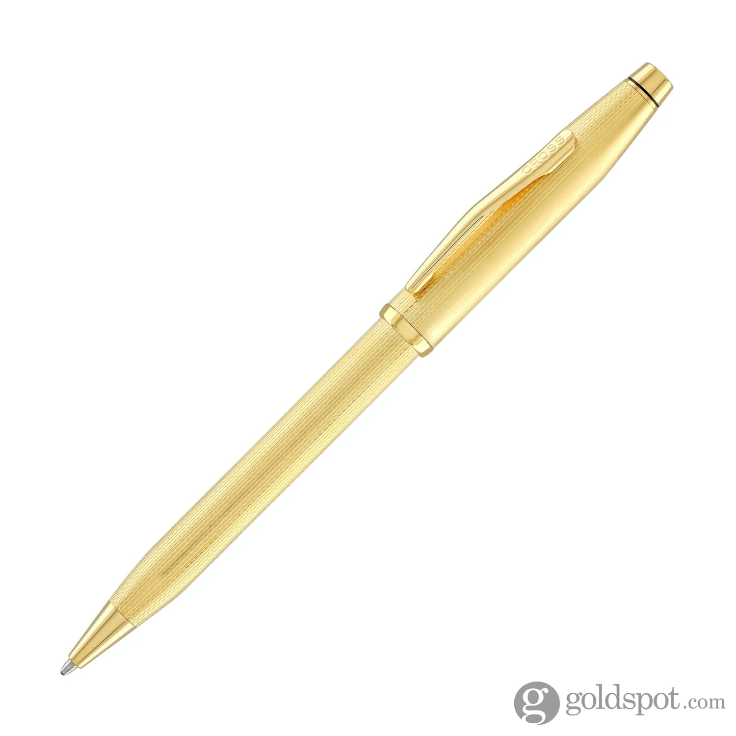 1871-cross-century-ii-ballpoint-pen-polished-23k-gold-plated-engraved-diamond-pattern-2.webp Cross Century II Ballpoint Pen Polished 23K Gold-Plated Engraved Diamond Pattern