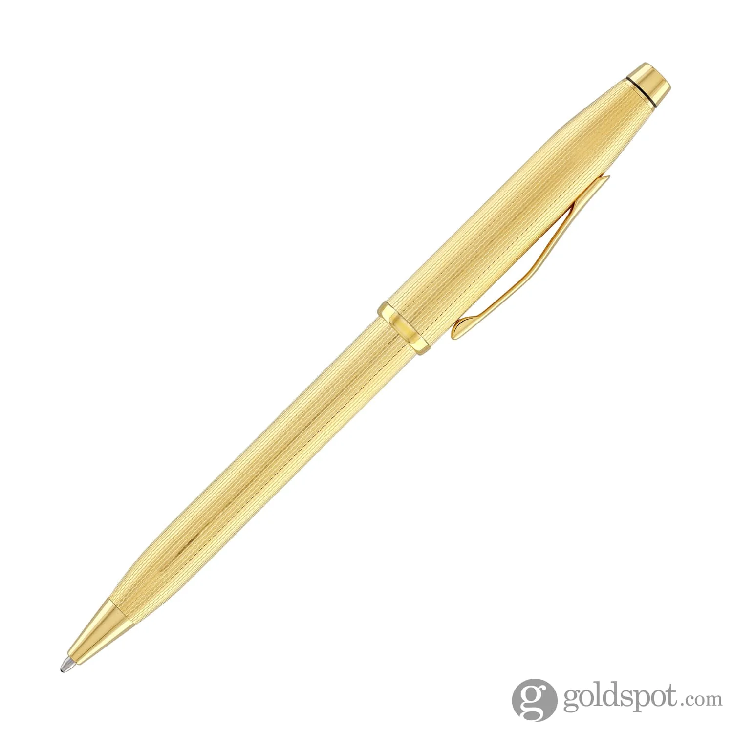 1871-cross-century-ii-ballpoint-pen-polished-23k-gold-plated-engraved-diamond-pattern-4.webp Cross Century II Ballpoint Pen Polished 23K Gold-Plated Engraved Diamond Pattern