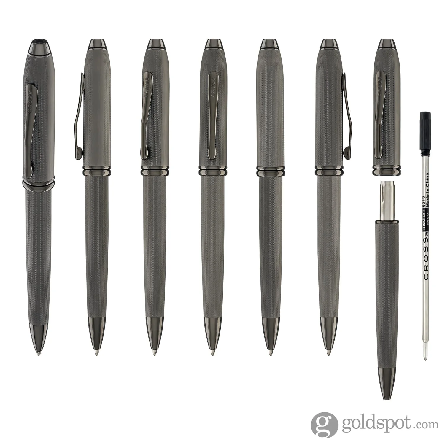 1873-cross-townsend-ballpoint-pen-in-polished-slate-gray-engraved-diamond-pattern-7.webp Cross Townsend Ballpoint Pen in Polished Slate Gray Engraved Diamond Pattern
