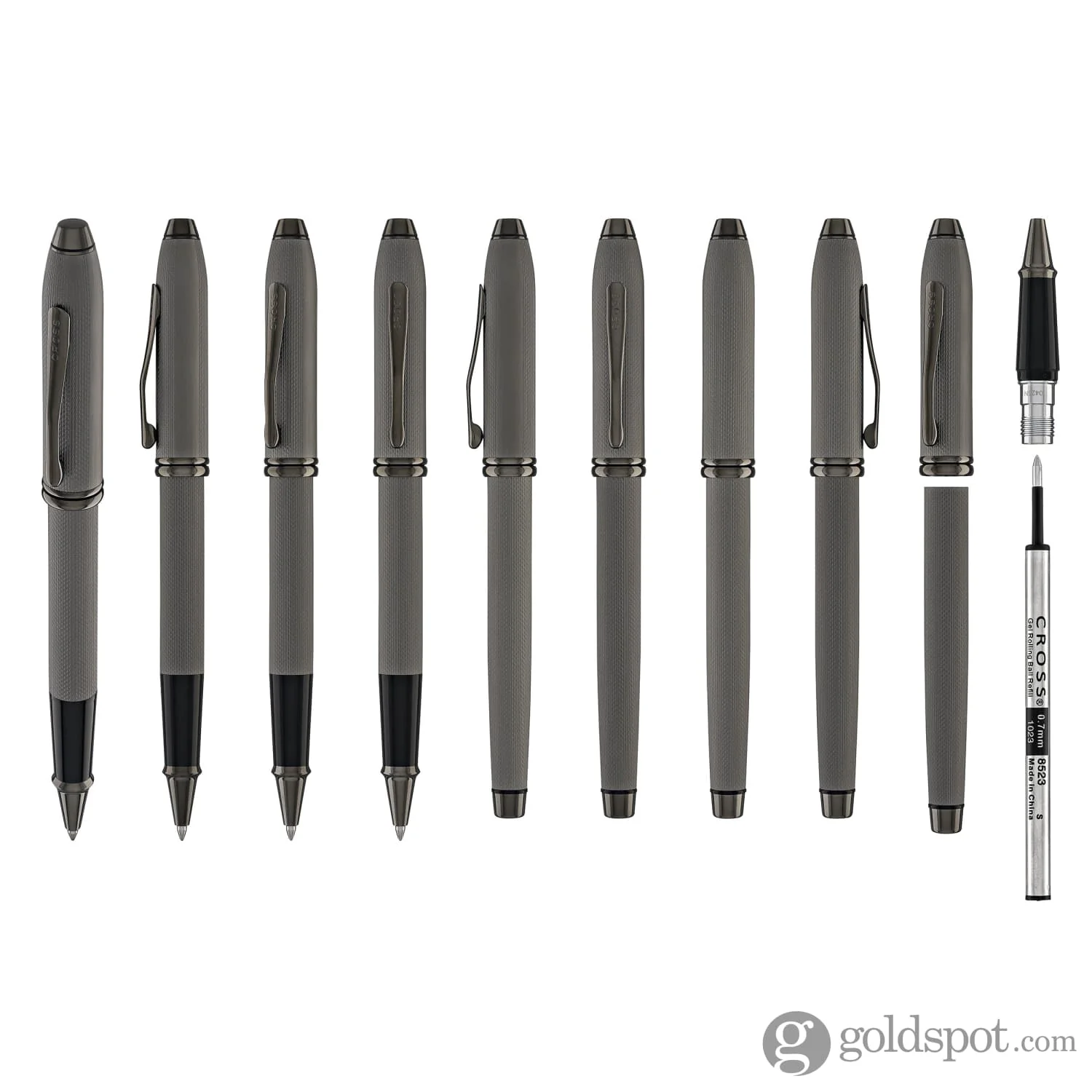 1874-cross-townsend-rollerball-pen-in-polished-slate-gray-engraved-diamond-pattern-9.webp Cross Townsend Rollerball Pen in Polished Slate Gray Engraved Diamond Pattern