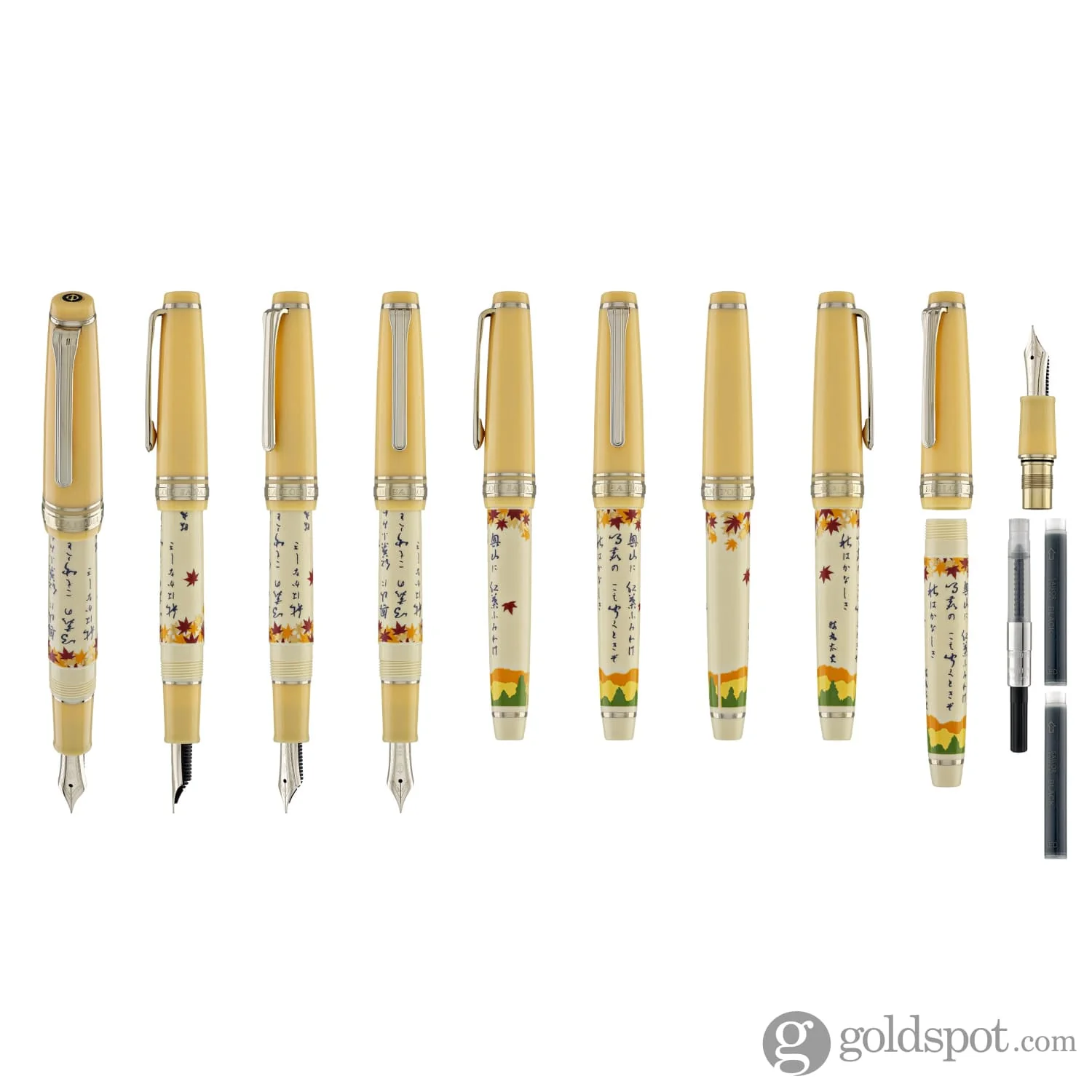 Sailor Professional Gear Slim Seasonal Waka Poetry Fountain Pen in Autumn - 14K Gold