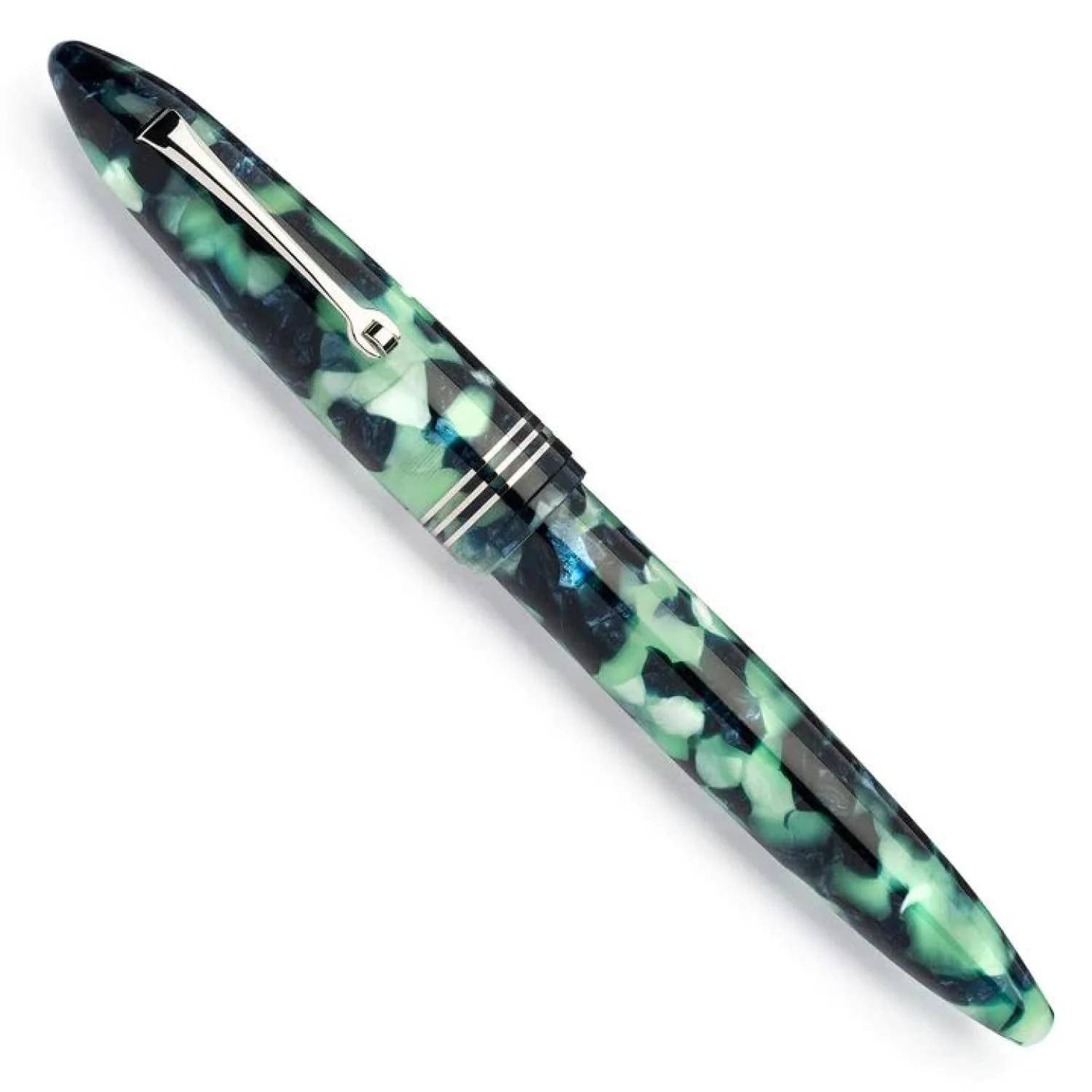 Leonardo Furore Rollerball Pen in Fiordo Di Furore with Silver Trim