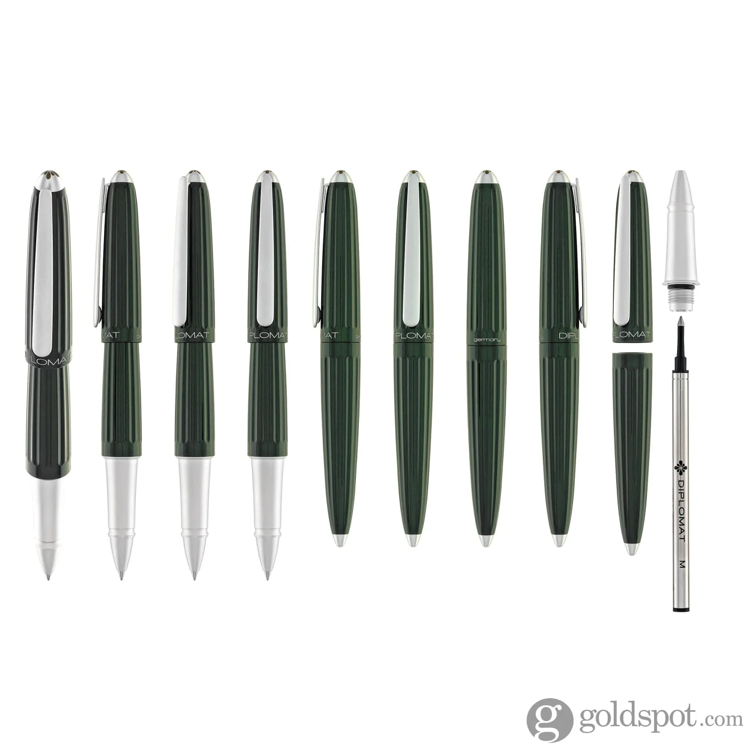 Diplomat Aero Rollerball Pen in Evergreen